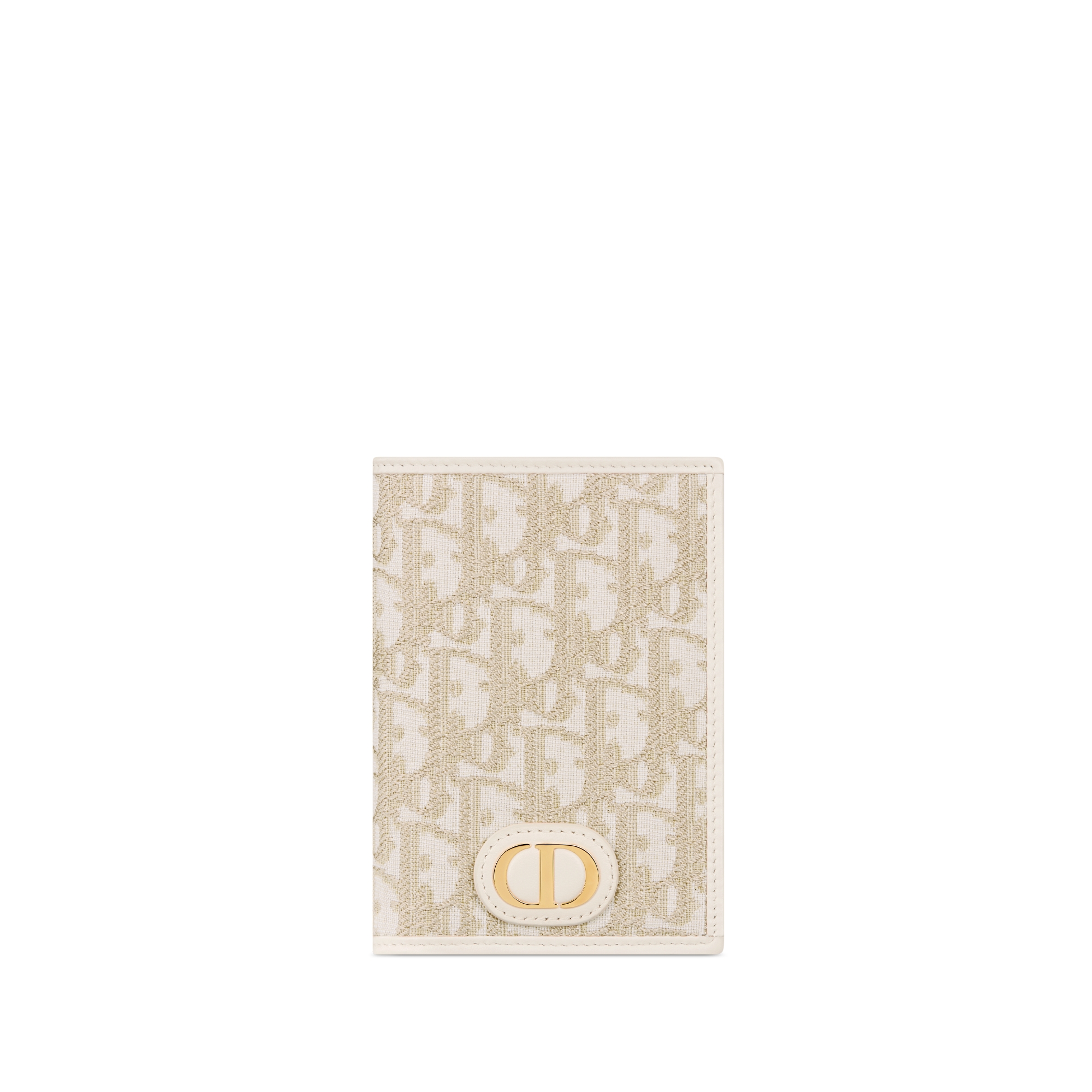 30 Montaigne Passport Holder Gold-Tone Dior Oblique Jacquard E01