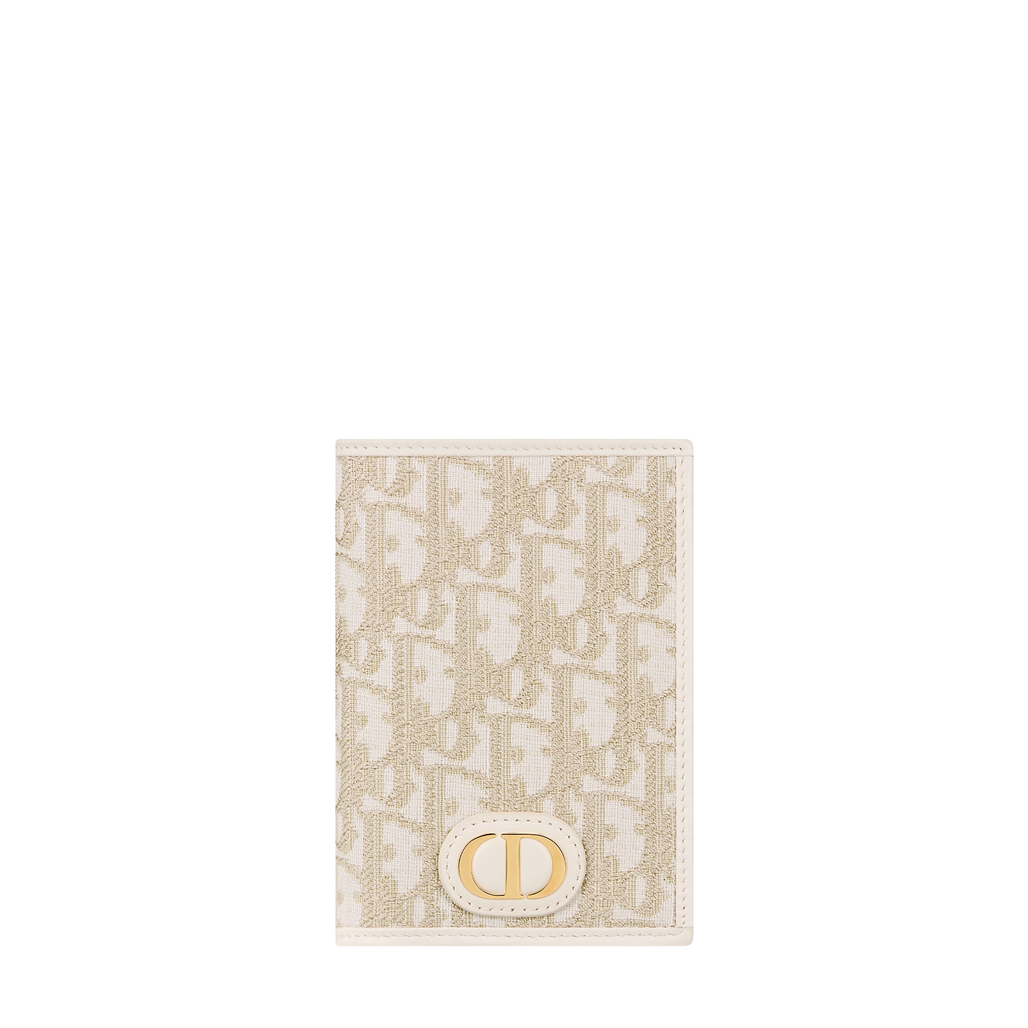 30 Montaigne Passport Holder Gold-Tone Dior Oblique Jacquard E01