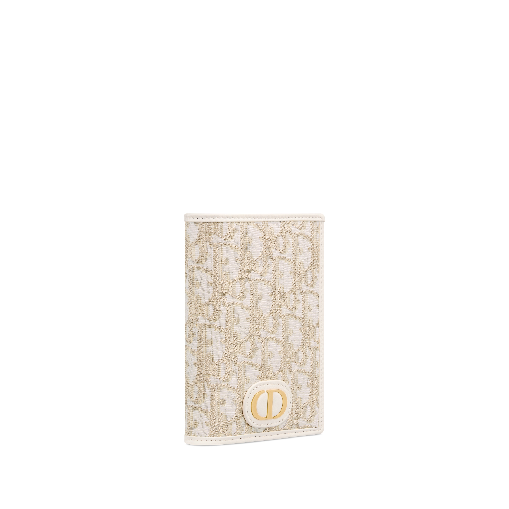 Capa para passaporte 30 Montaigne Jacquard Dior Oblique dourado E03