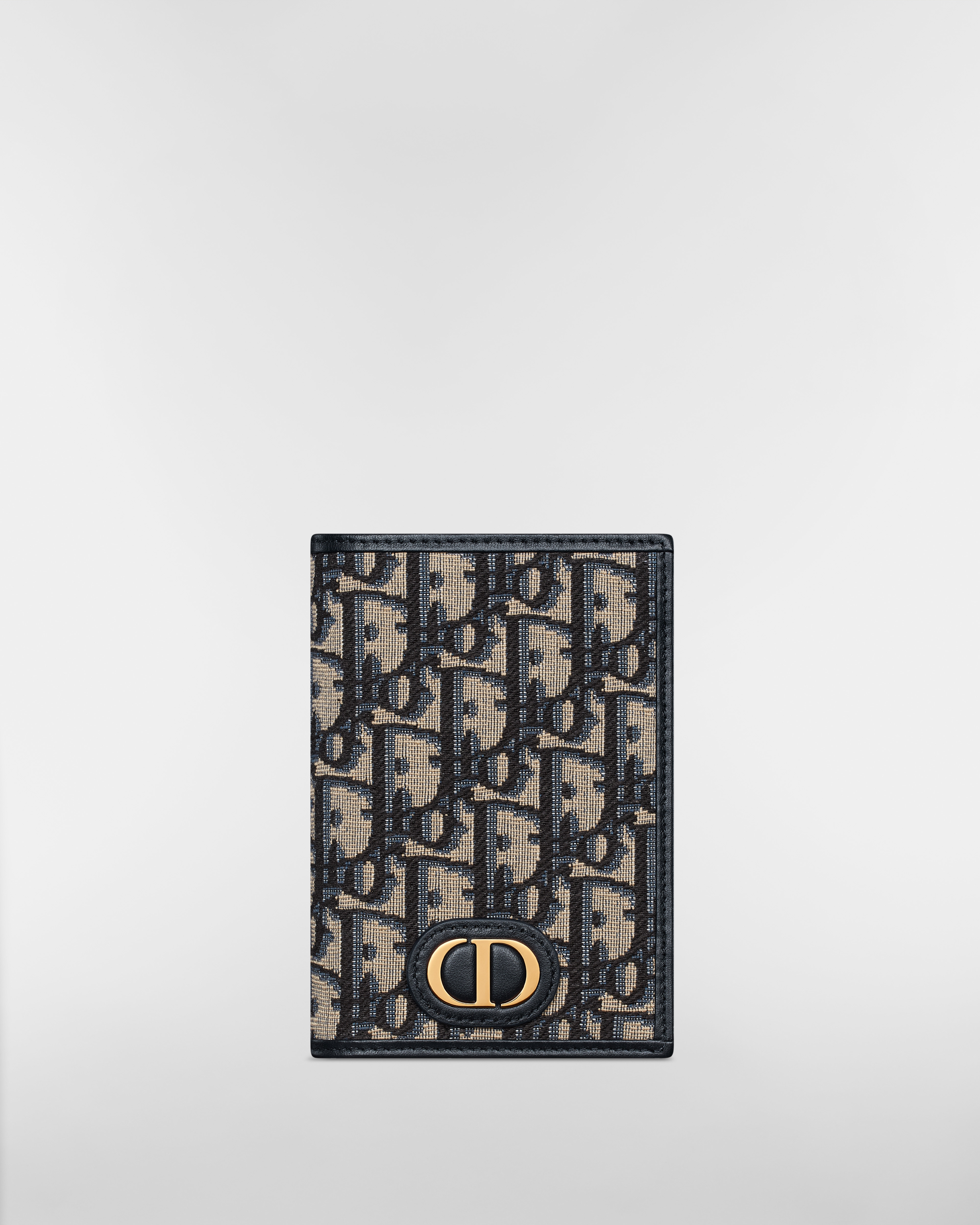 30 Montaigne Passport Holder Blue Dior Oblique Jacquard E01