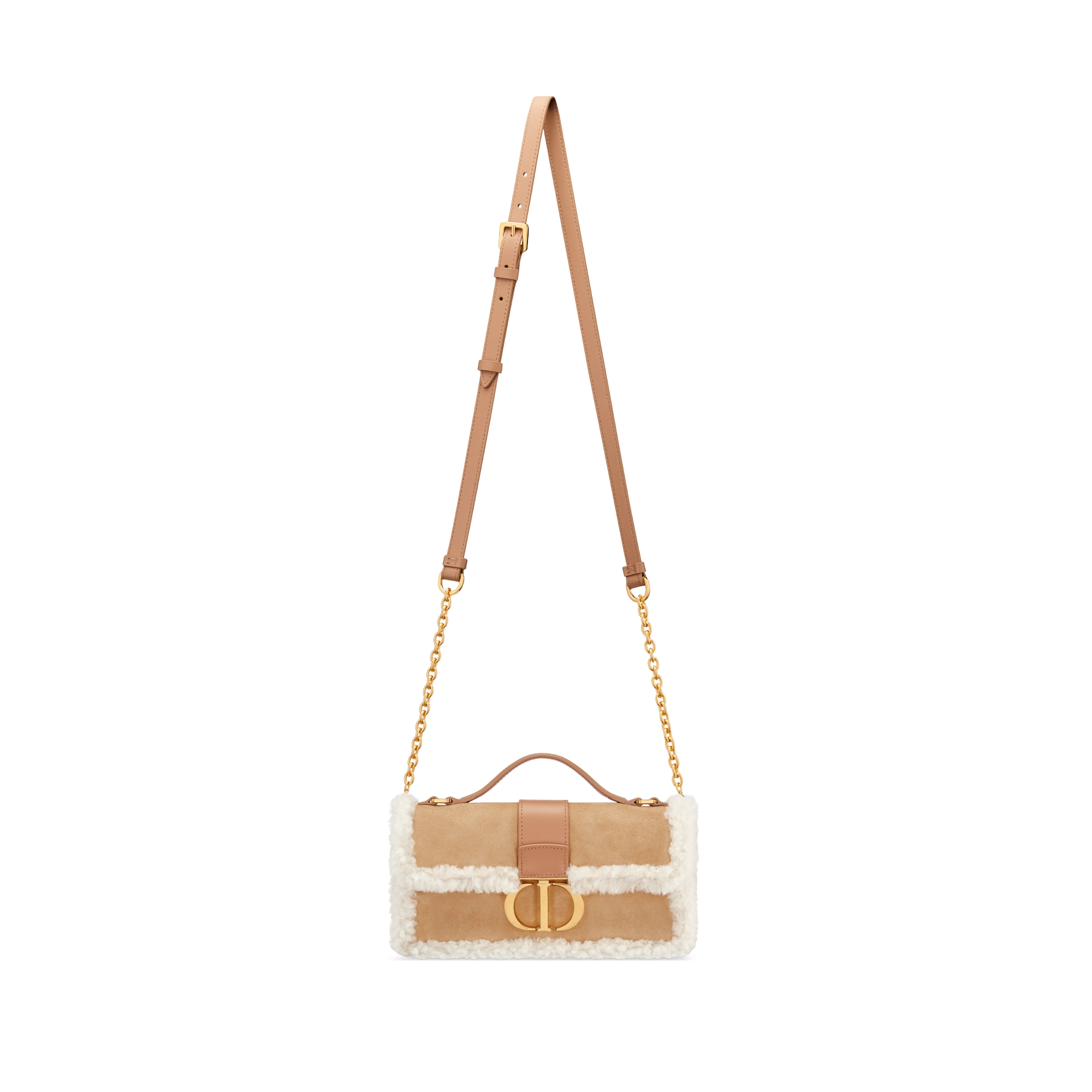 DiorAlps Miss Montaigne Mini Bag Beige Suede Calfskin and Ecru Lambswool E07