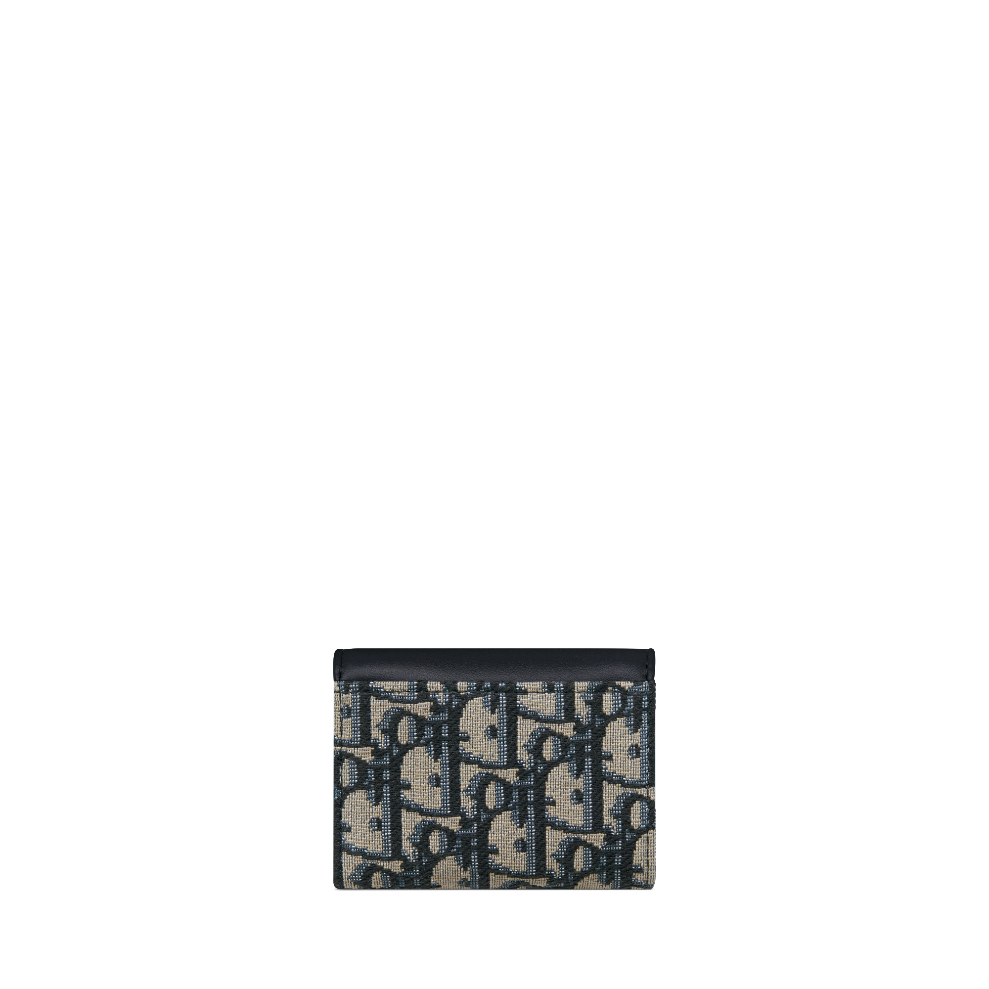 Portefeuille Veronia 30 Montaigne Toile jacquard Dior Oblique et cuir de veau lisse bleus E08