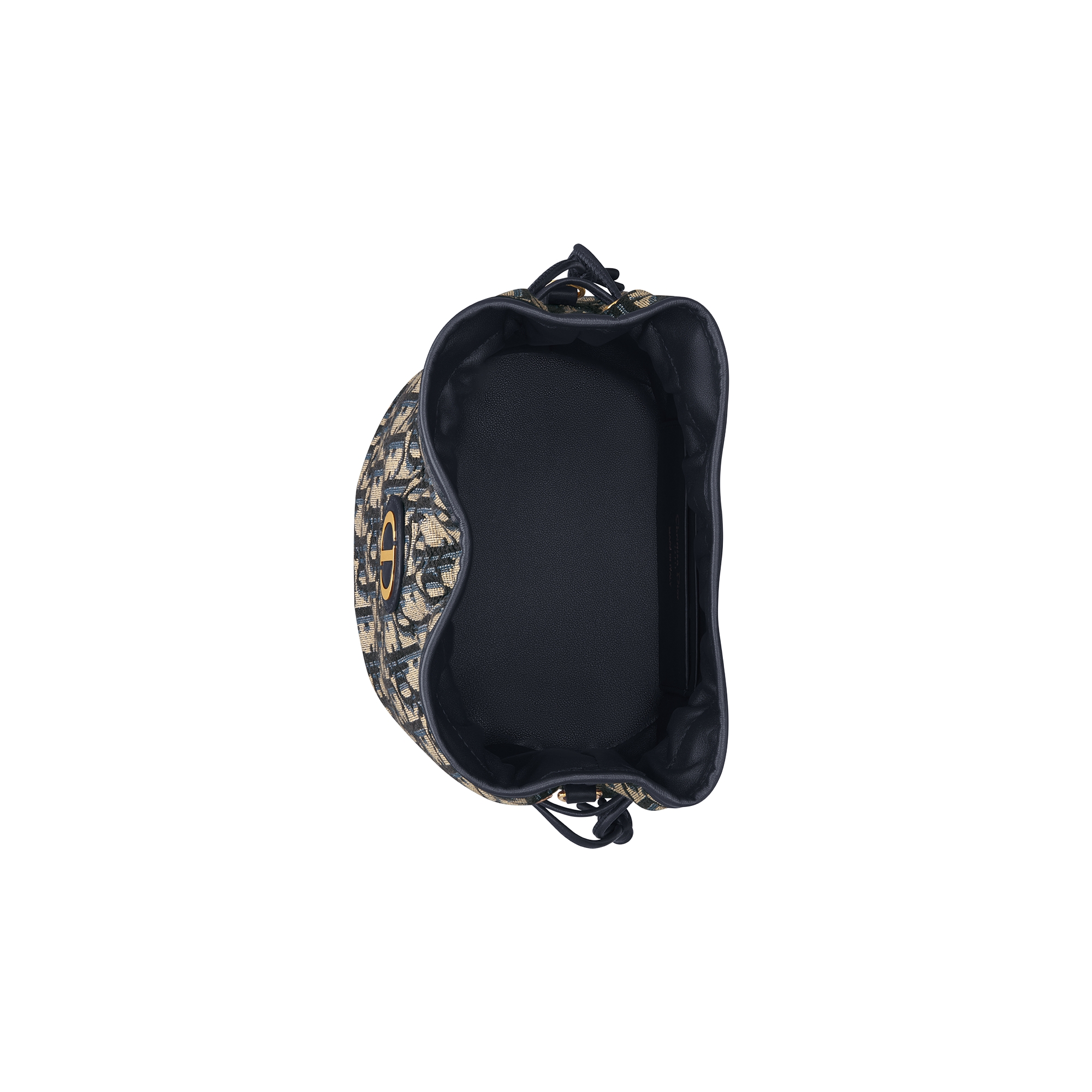 30 Montaigne 附抽繩迷你水桶包 藍色 Dior Oblique 緹花 E06