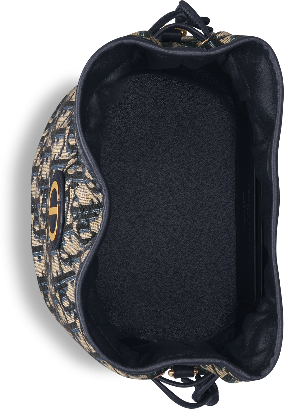 30 Montaigne Mini Bucket Bag Blue Dior Oblique Jacquard DIOR