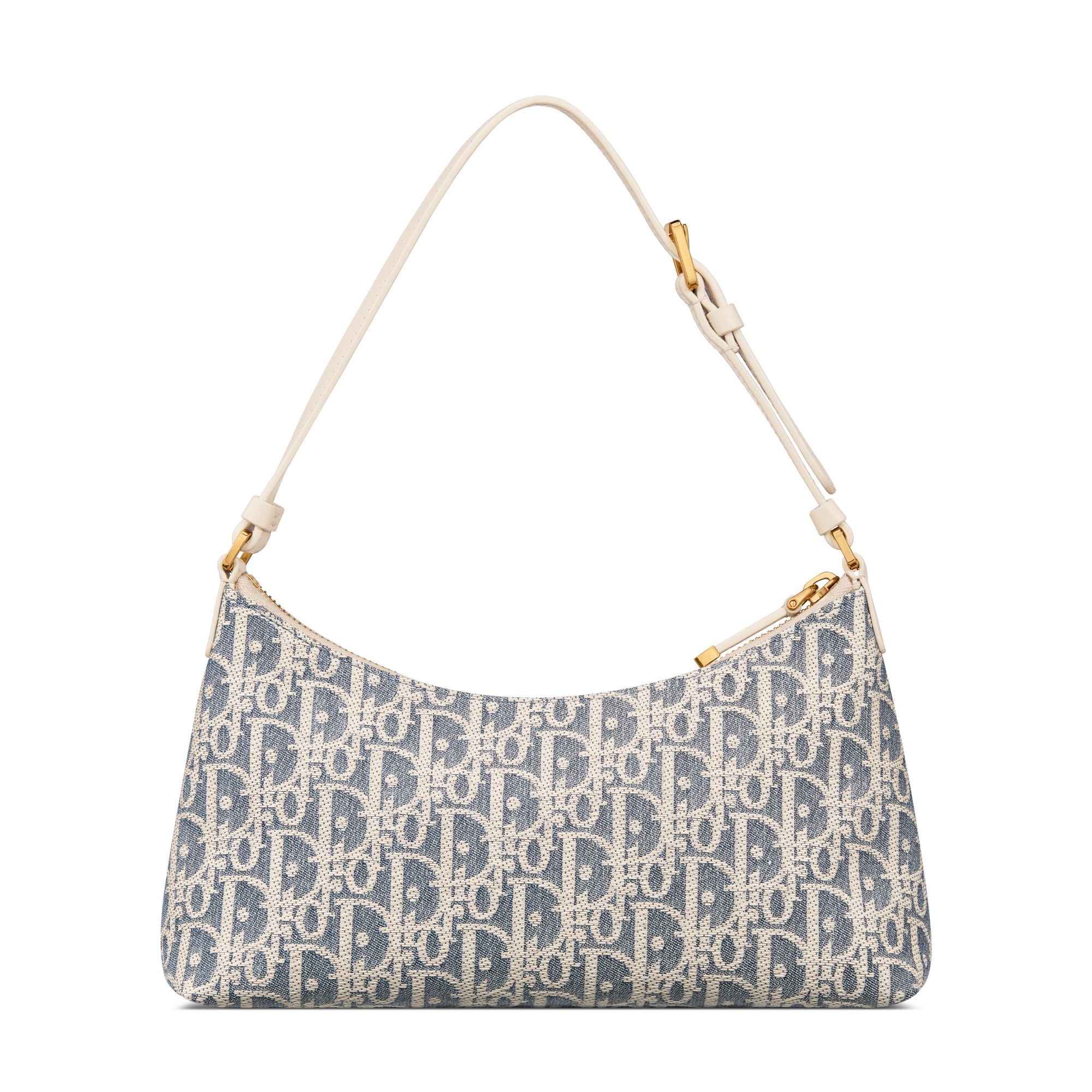 30 Montaigne Hobo Minitasche Dior Oblique Chambray in Raffiabastoptik in Blau und glattes Kalbsleder in hellem Blassbraun E08