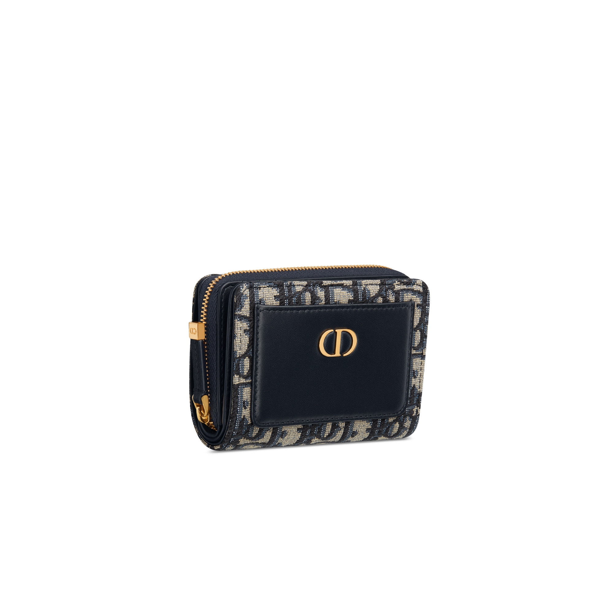 30 Montaigne Acacias 지갑 블루 Dior Oblique 자카드 & 스무스 송아지 가죽 E03