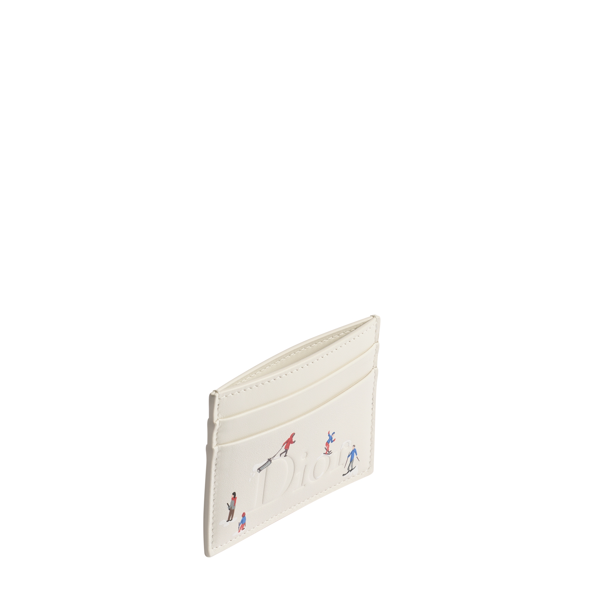 DiorAlps Dior Freesia Card Holder Latte Calfskin with Multicolor Dior d'Hiver Print E03