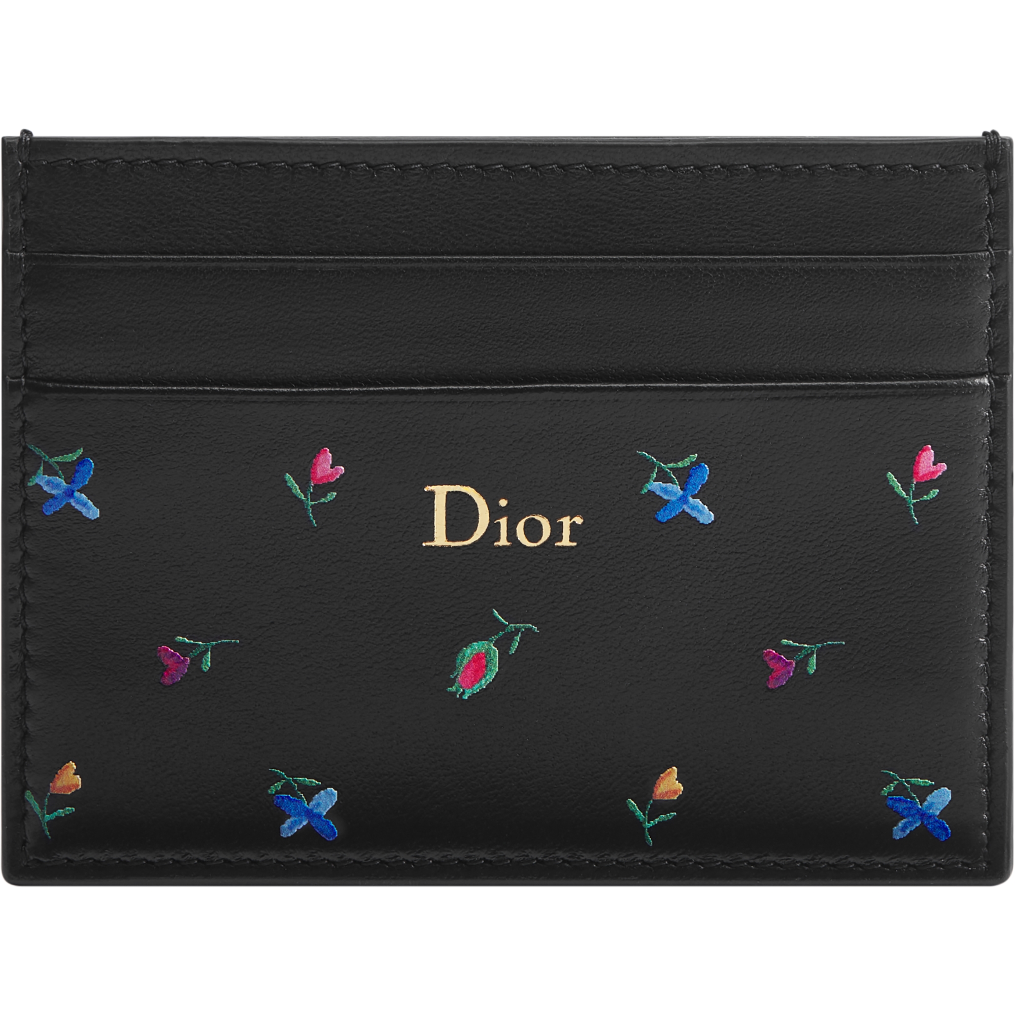  Black Lambskin Printed with Multicolor Revolution Flowers Motif