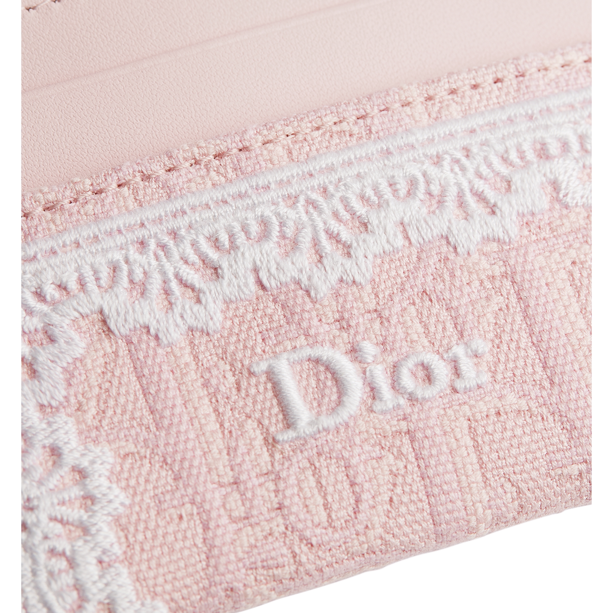 Dior Oblique Freesia Card Holder Rose Soupir Dior Oblique Jacquard and Ecru Lace E09