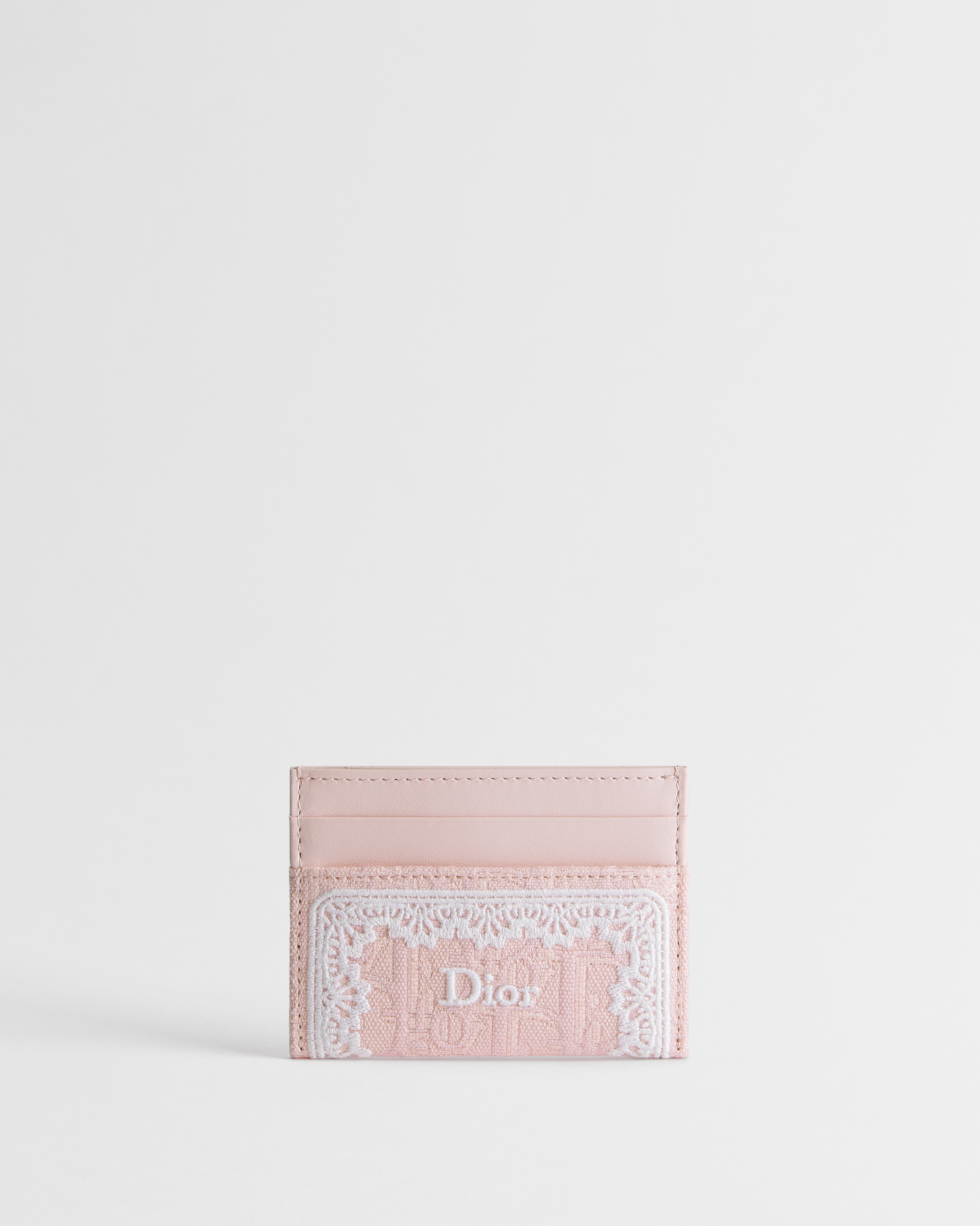 Dior Oblique Freesia 卡夹 淡柔粉色 Oblique 印花面料和米白色蕾丝 E01