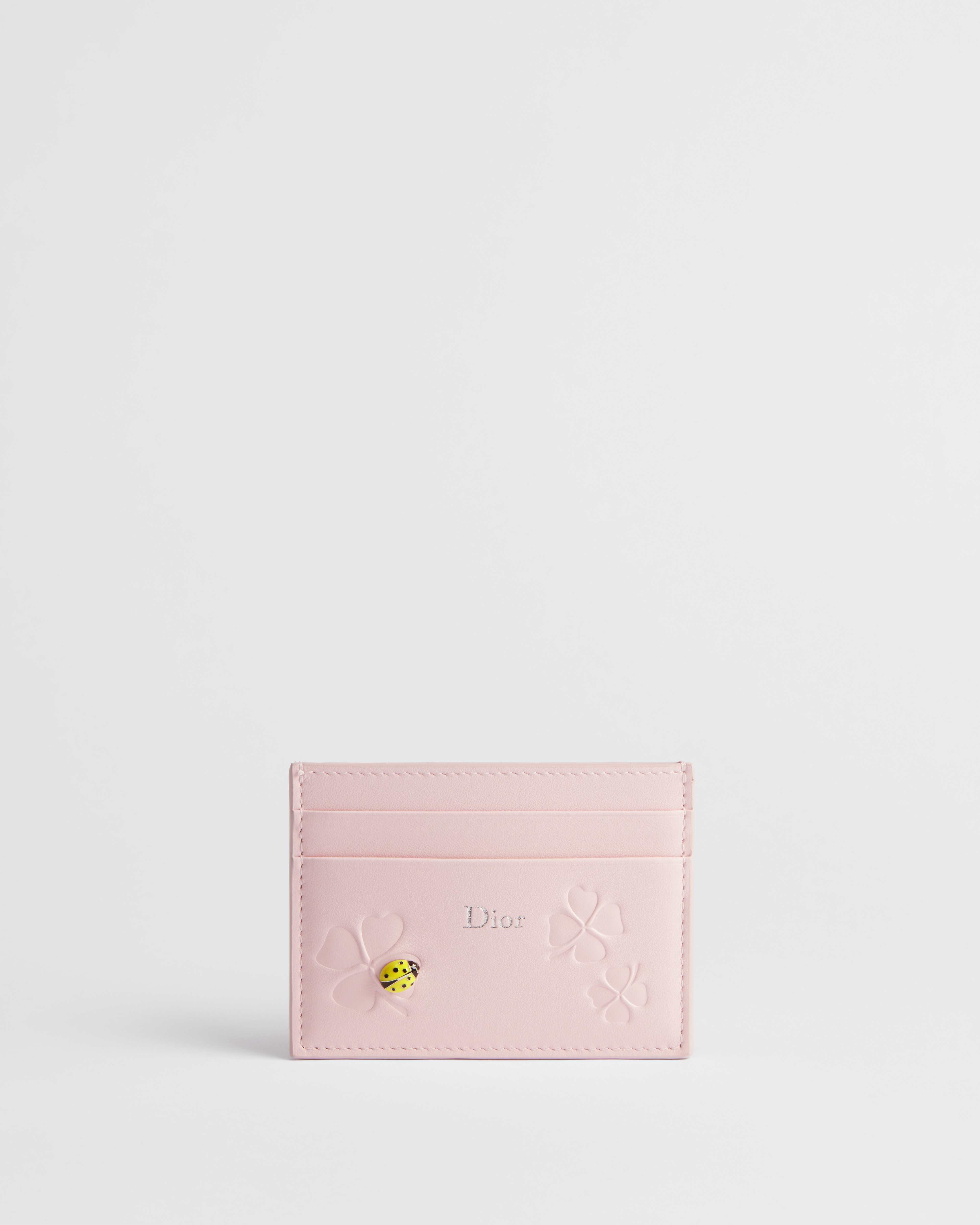 【日本限定】Dior Jardin Freesia カードホルダー クローバーチャーム付き Dior Clover カーフスキン E01