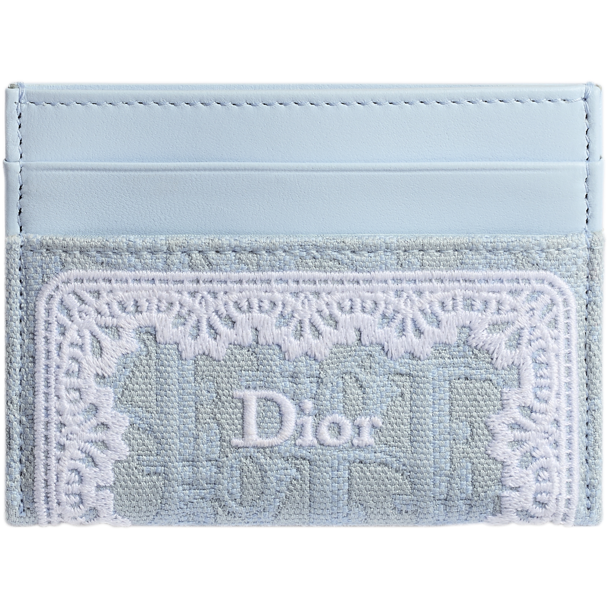  Bleu Céleste Dior Oblique Embroidery and White Lace