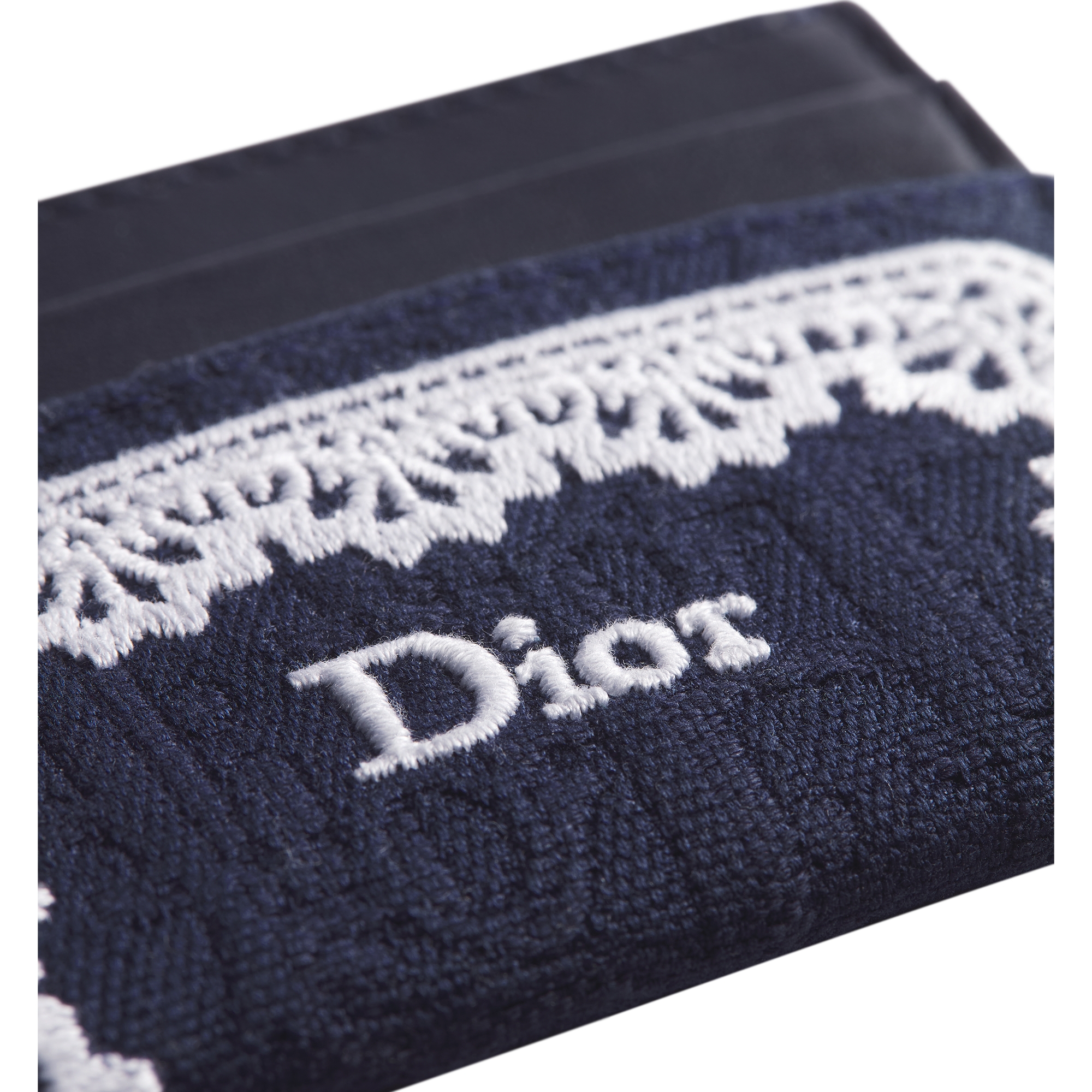Dior Oblique Freesia Card Holder Blue Dior Oblique Jacquard and White Lace E09