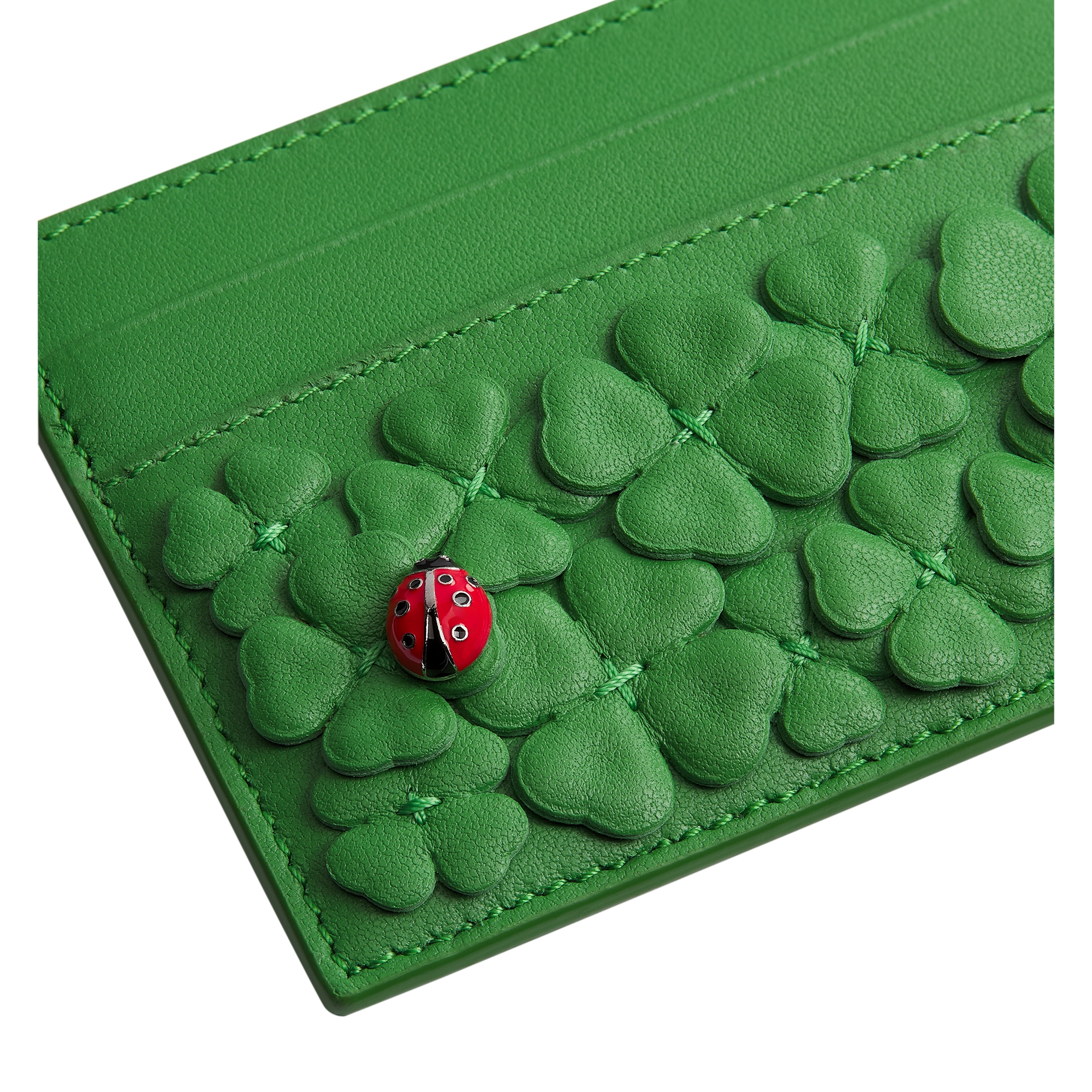 Dior Jardin Freesia Card Holder Dior Clover Allover Embroidered Lambskin E09