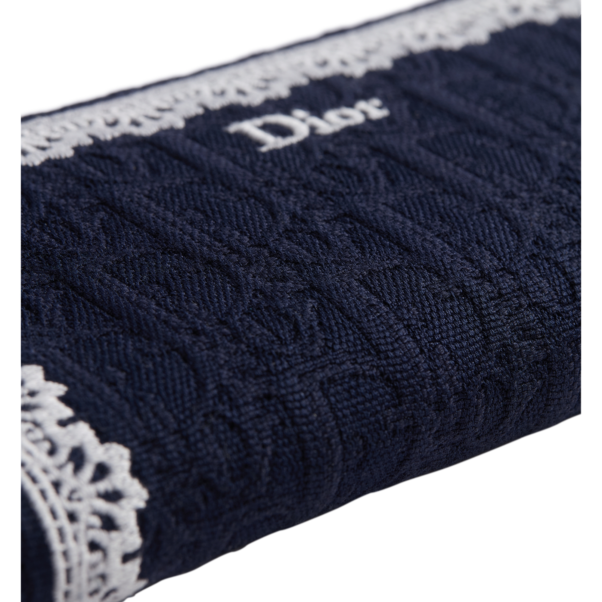 Dior Oblique Voyageur Slim Wallet Blue Dior Oblique Jacquard and White Lace E10