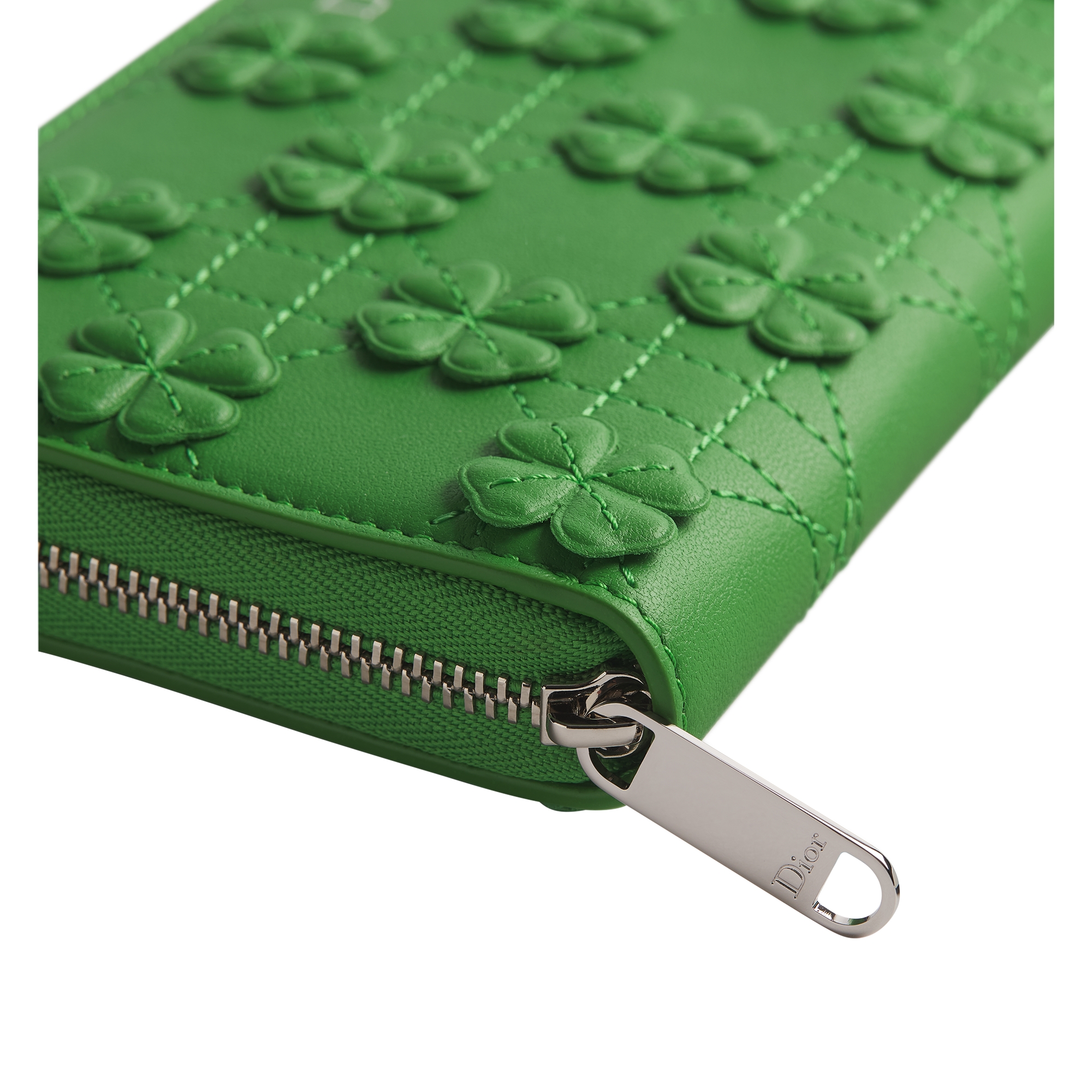 Dior Jardin Voyageur Slim Wallet Dior Clover Embroidered Cannage Lambskin E09