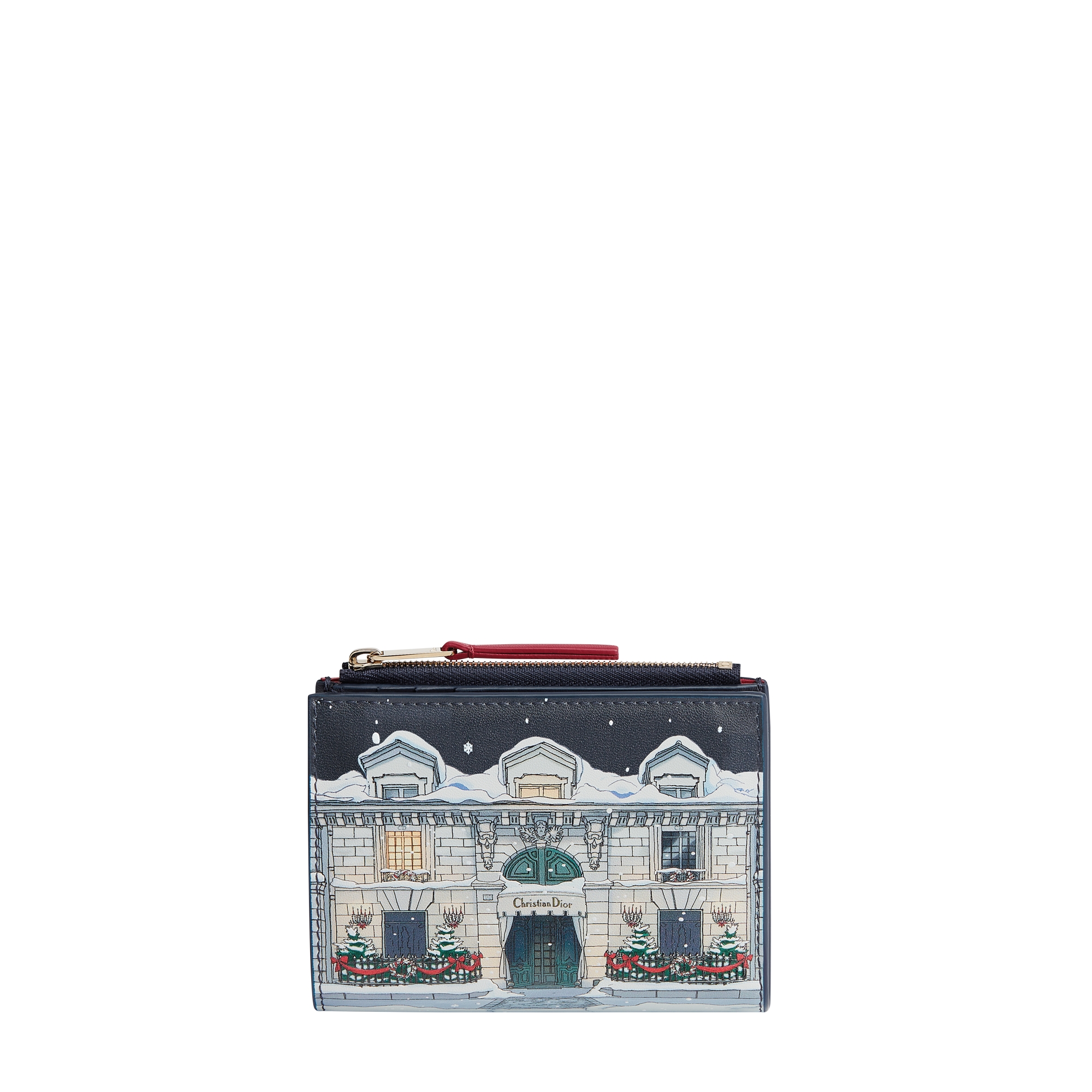 Dior Dahlia Wallet Multicolor Noël à Montaigne Printed Calfskin E01