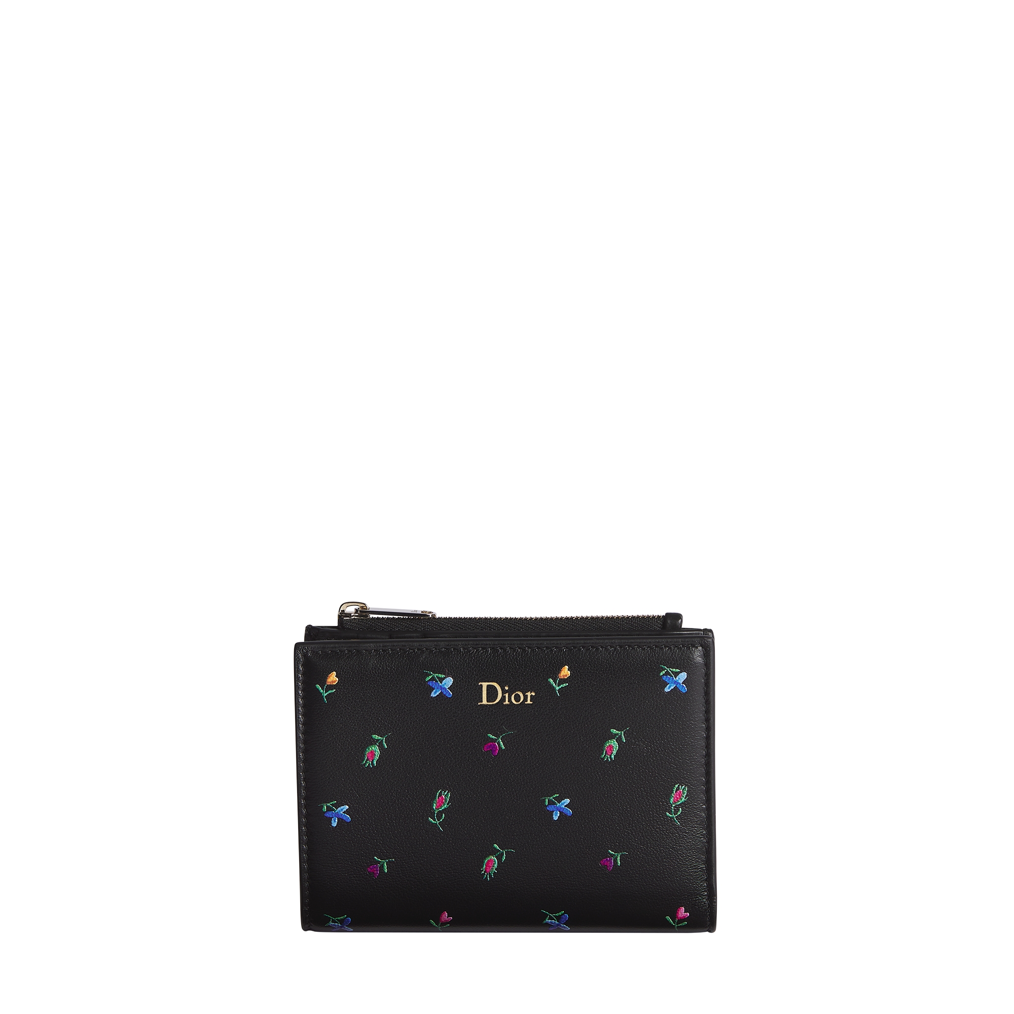  Black Lambskin Printed with Multicolor Revolution Flowers Motif