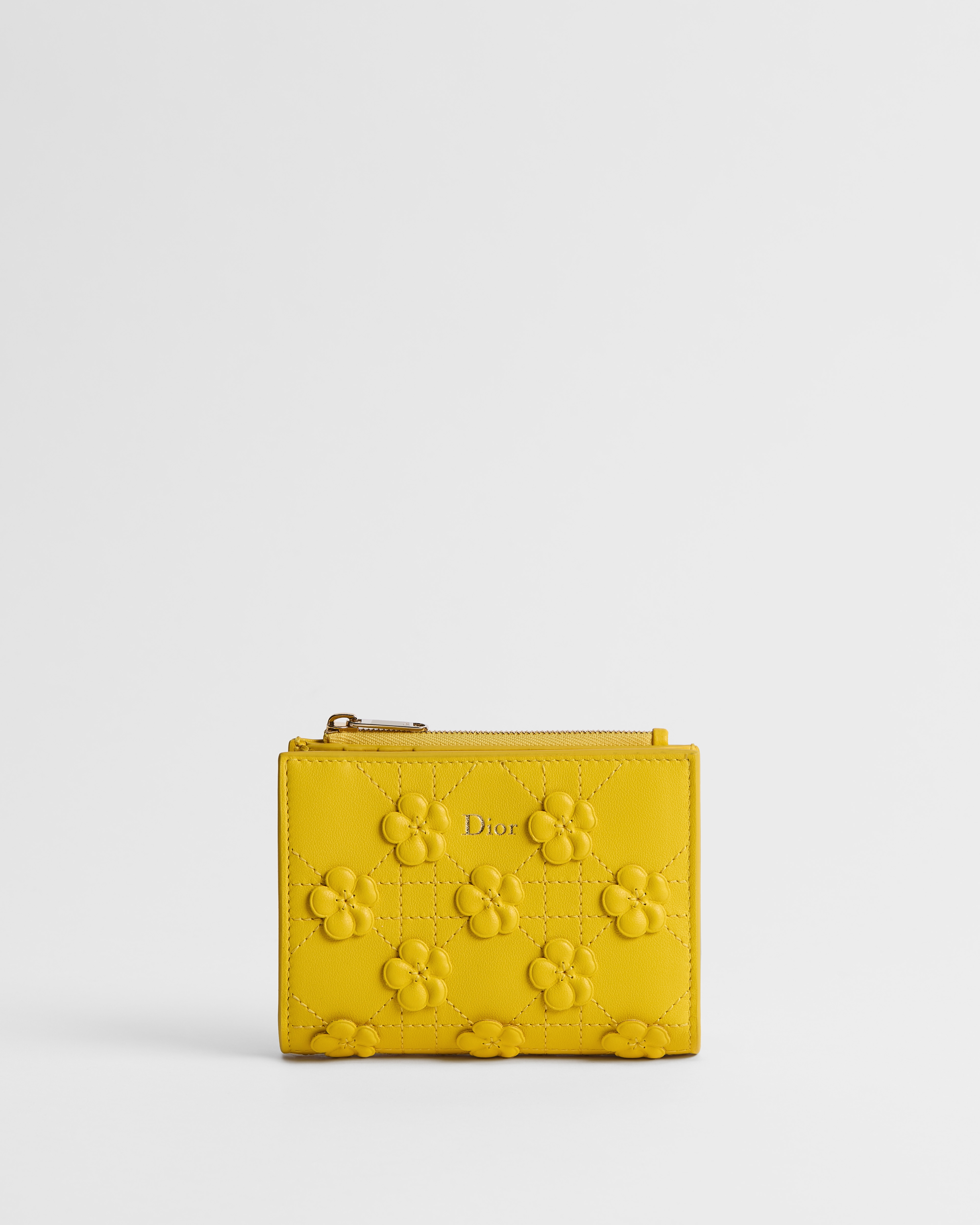 Dior Jardin Dahlia 钱包 羊皮革藤格纹 Dior Buttercup 图案刺绣 E01