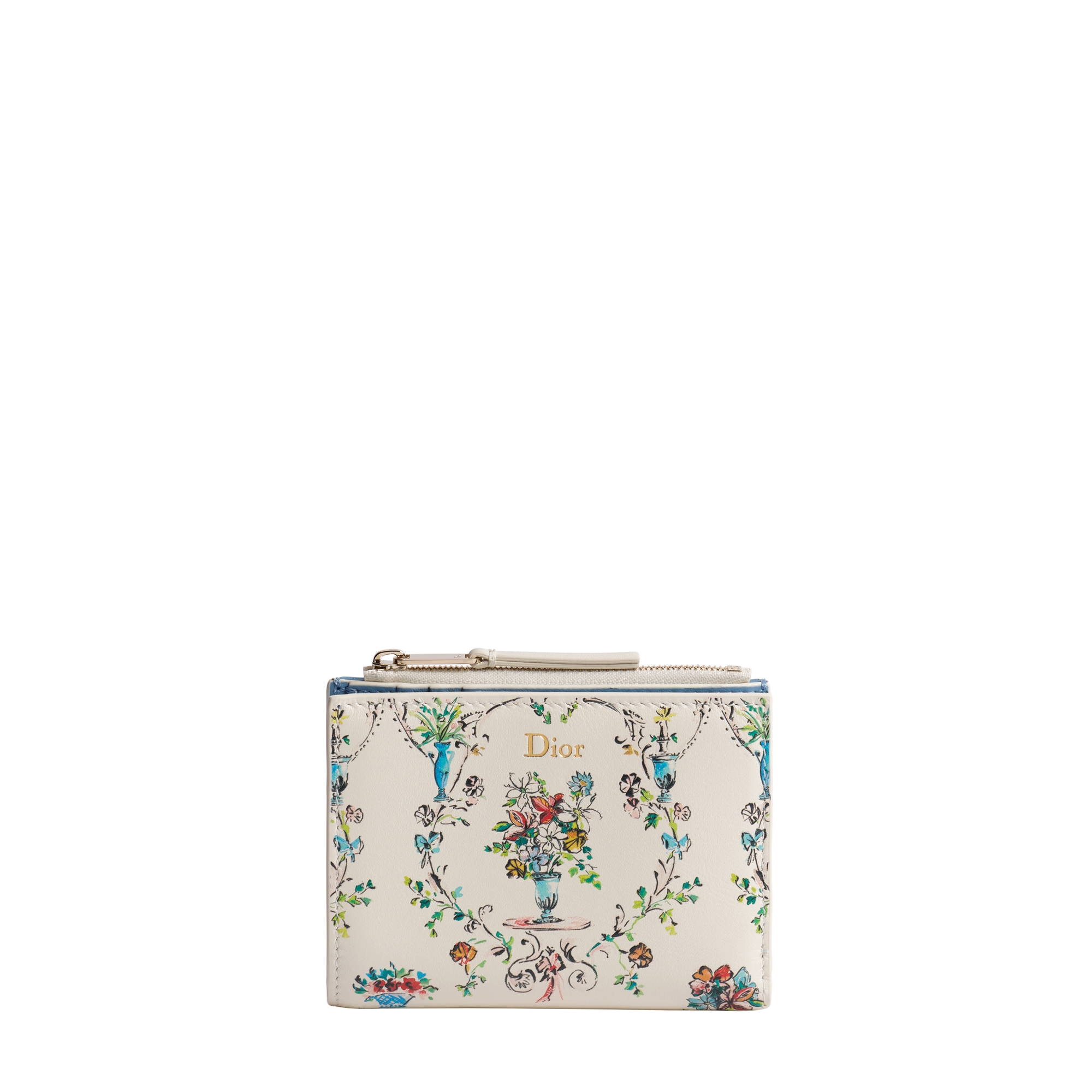 Dioriviera Dior Dahlia Wallet Latte Calfskin with Multicolor Dior