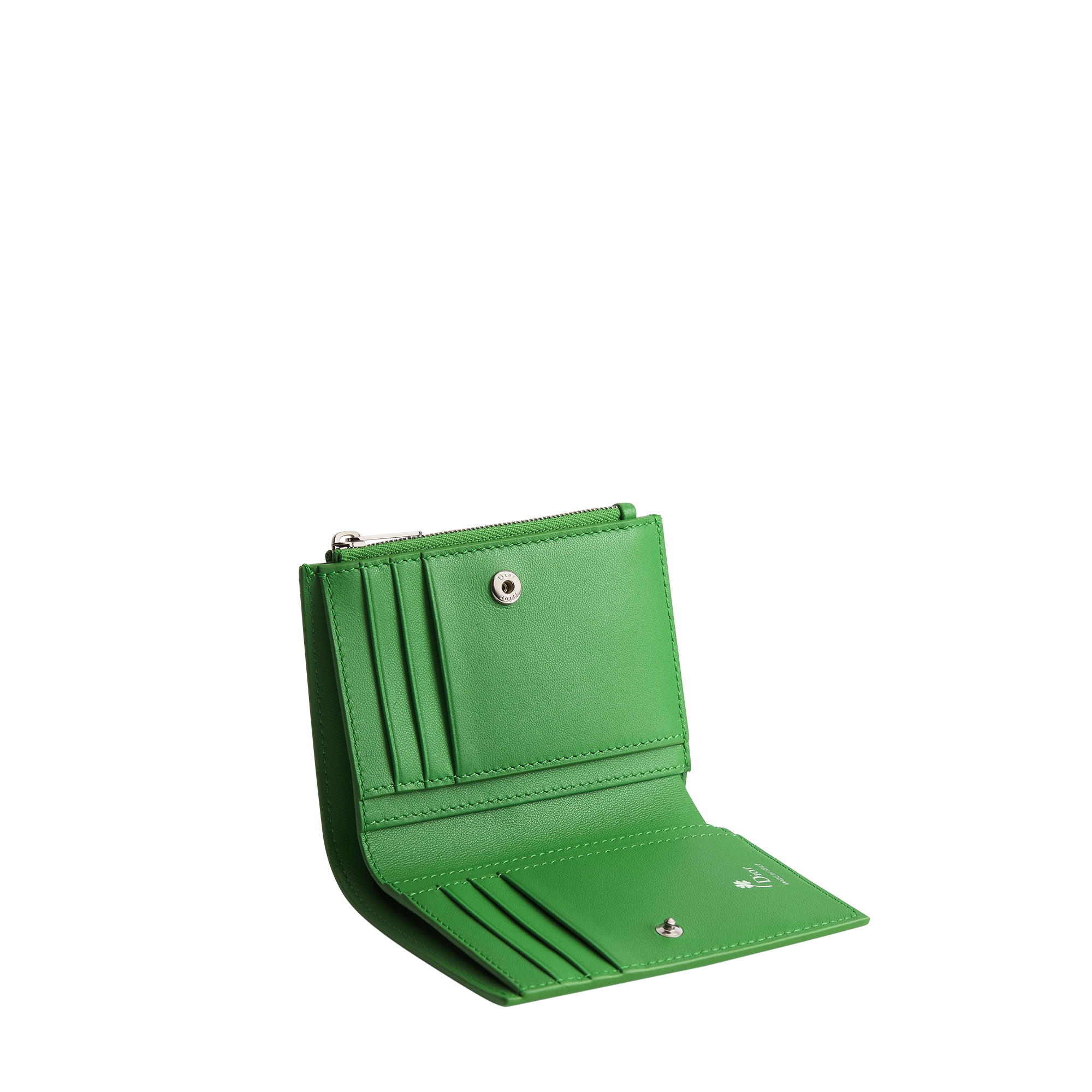 Dior Jardin Dahlia Wallet Dior Clover Embroidered Cannage Lambskin E06