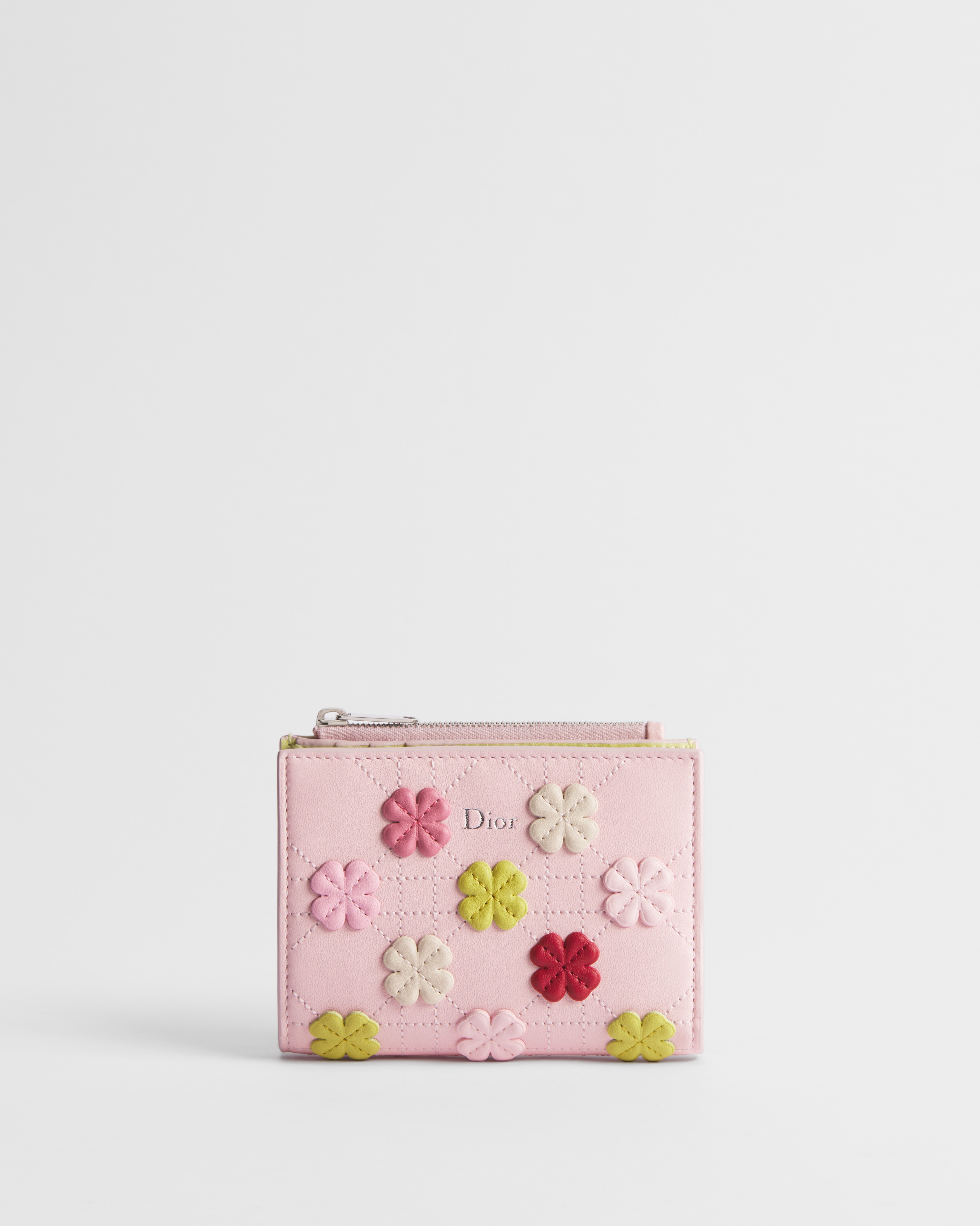 Dior Jardin Dahlia Wallet Pink Fairytale Cannage Lambskin with