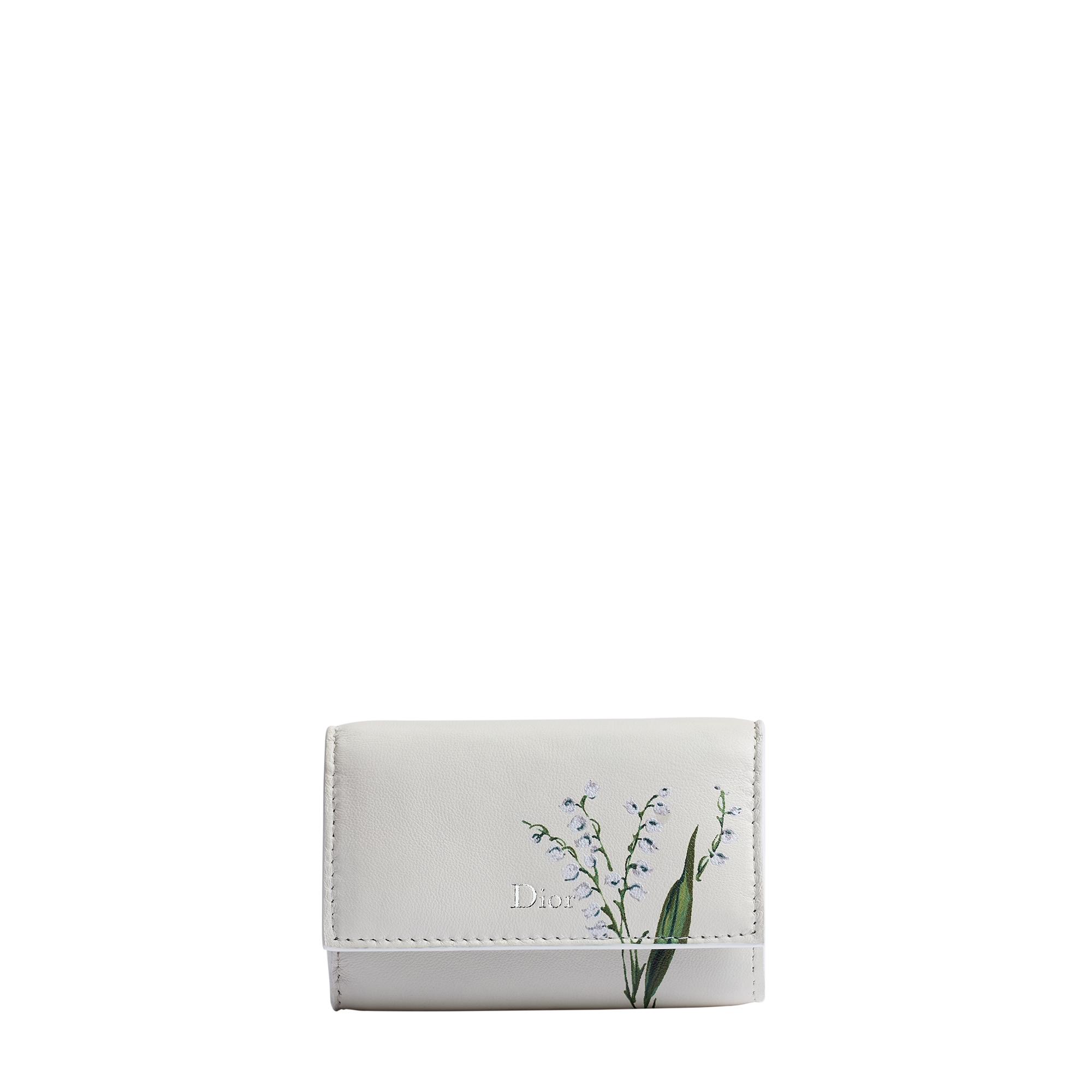  White Lambskin with Multicolor Lily of the Valley Print