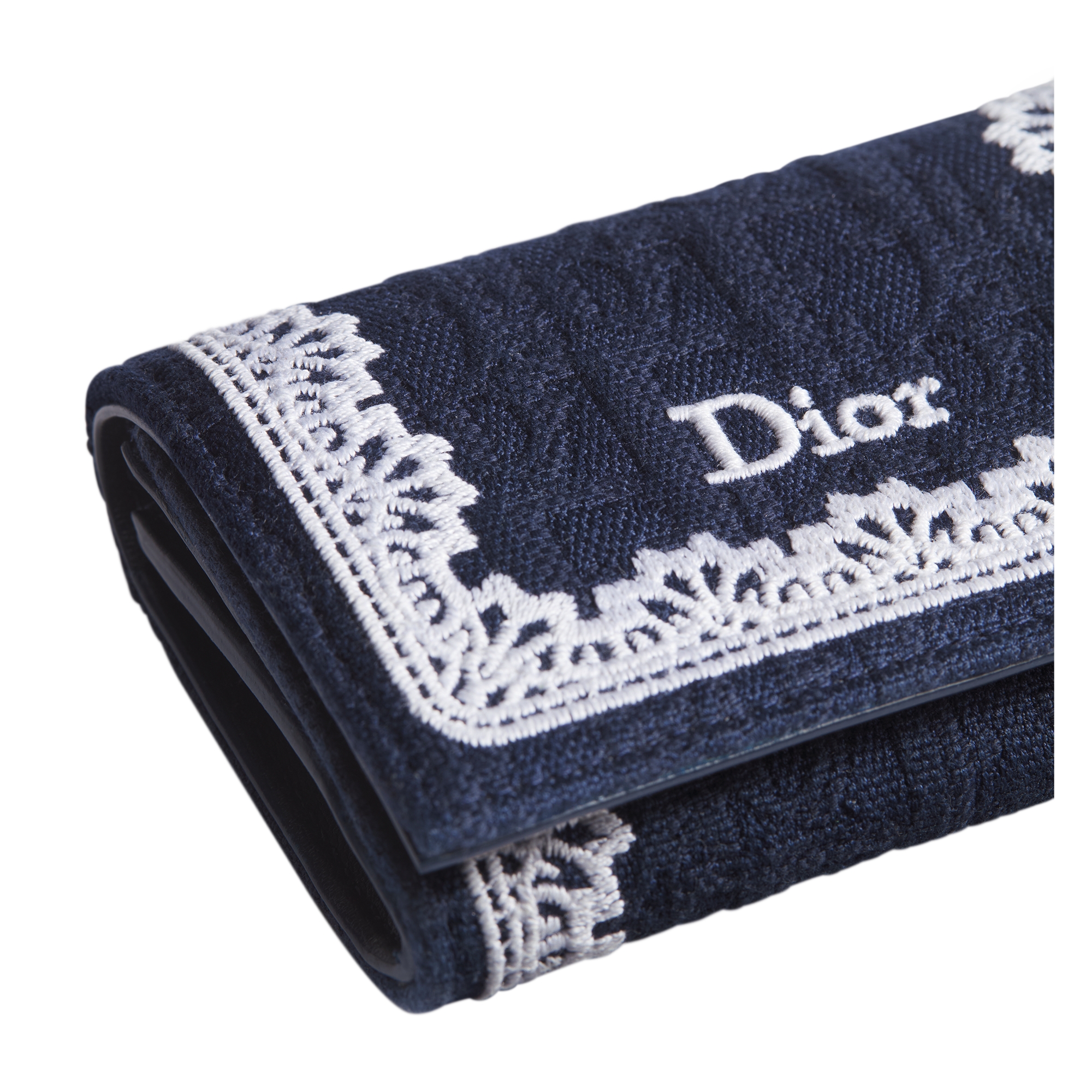 Dior Oblique Glycine Wallet Blue Dior Oblique Jacquard and White Lace E09