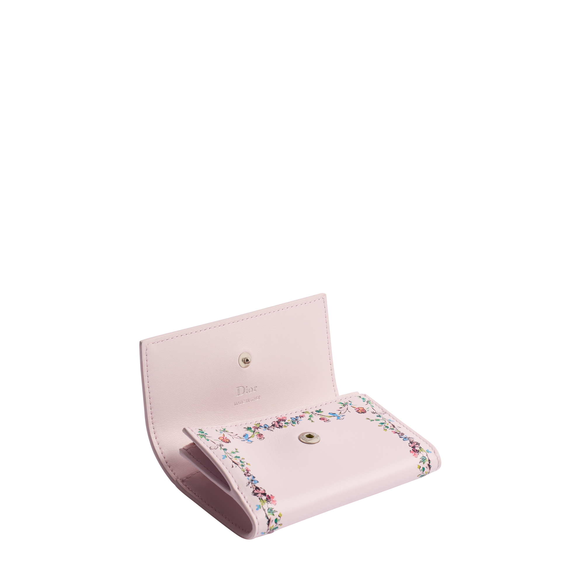 Dioriviera Dior Glycine Wallet Soupir Pink Calfskin with Multicolor Dior Arabesque Print E06