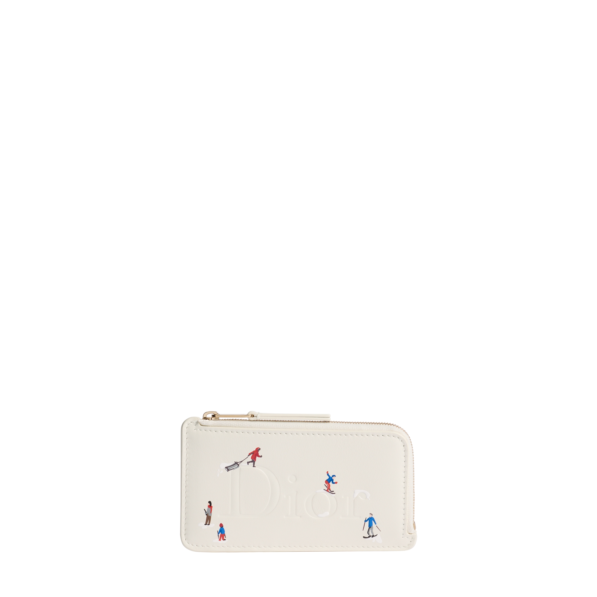  Latte Calfskin with Multicolor Dior d'Hiver Print