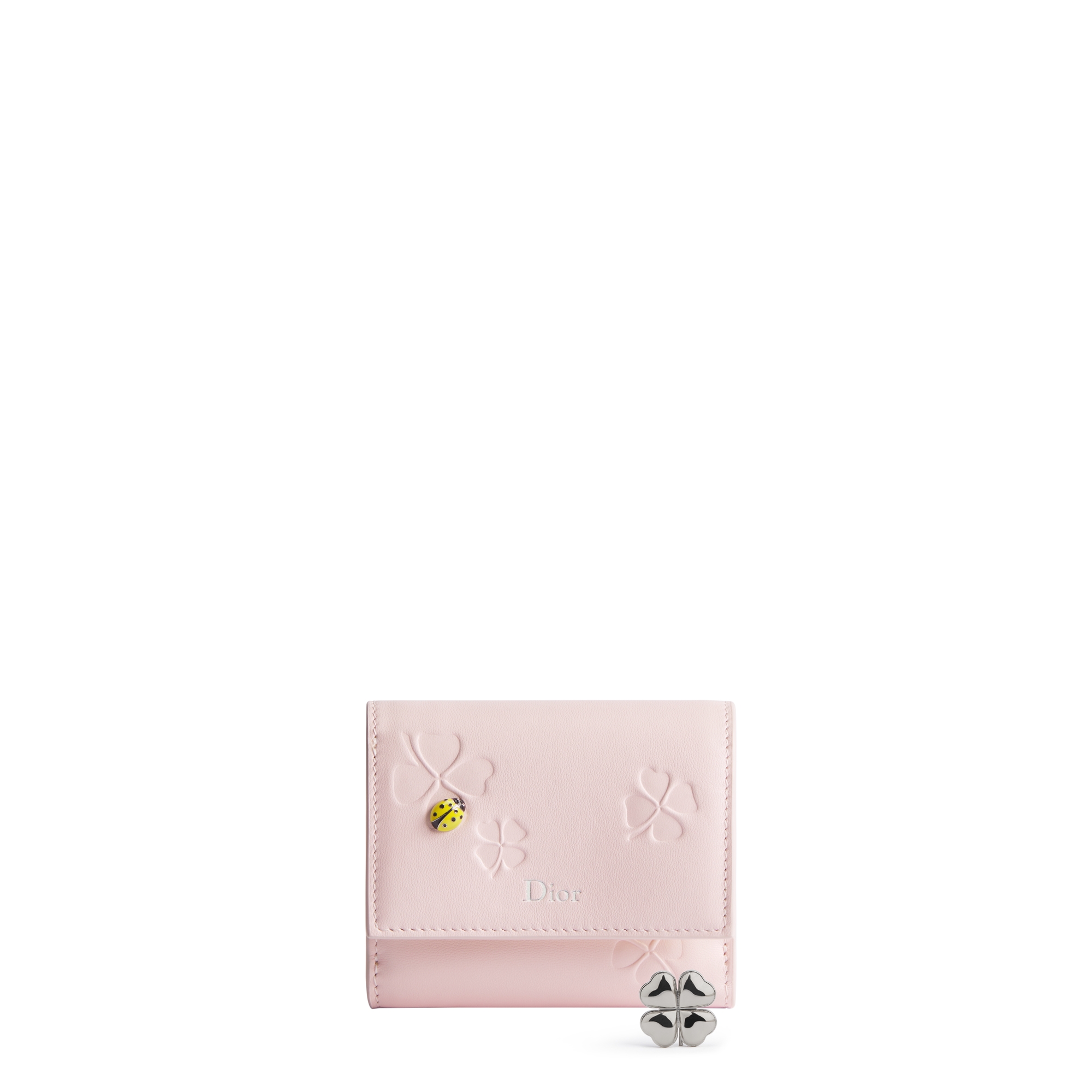 Dior Jardin Lotus Wallet Pink Fairytale Dior Clover Embossed