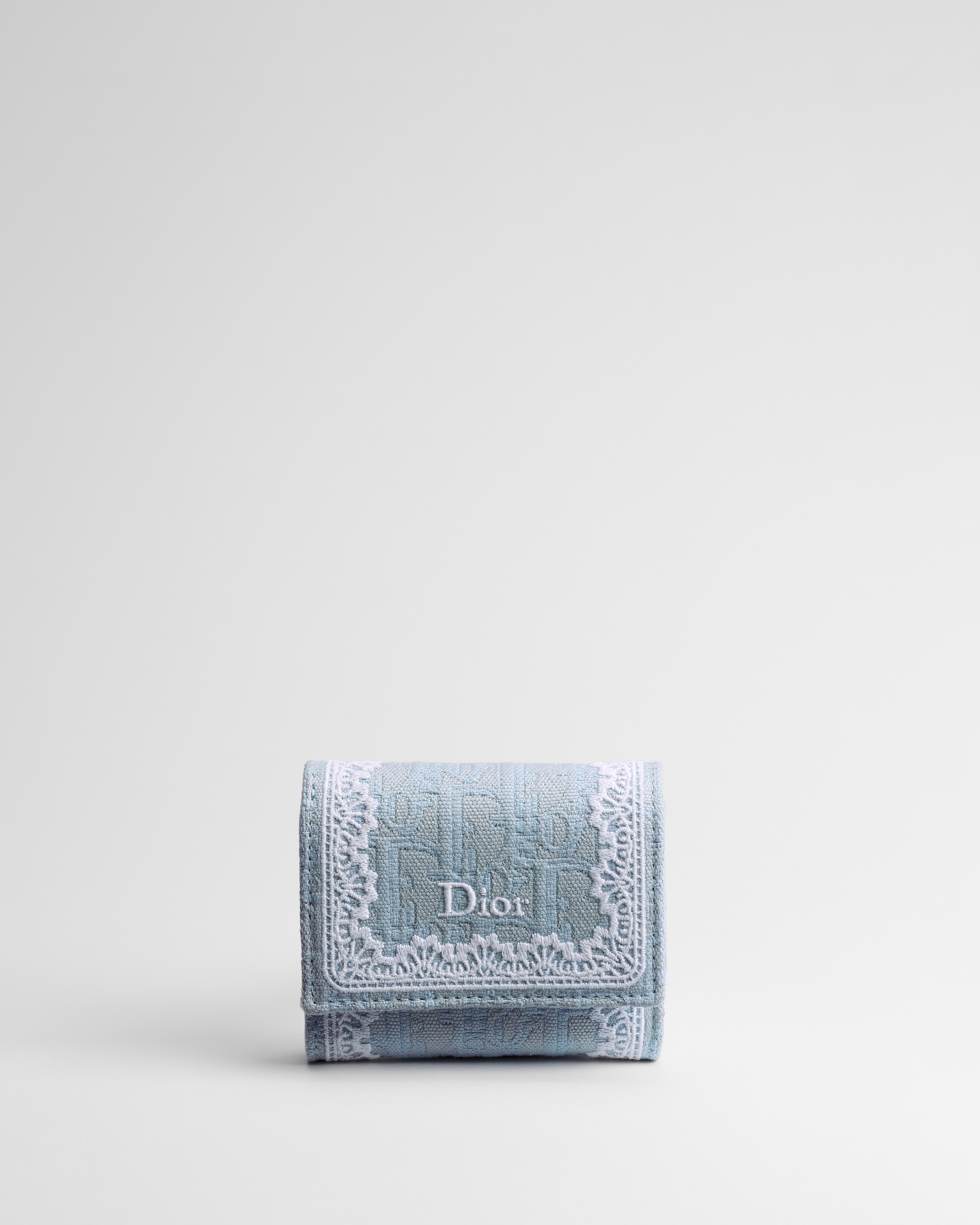Dior Oblique Lotus Wallet Blue Dior Oblique Jacquard and White