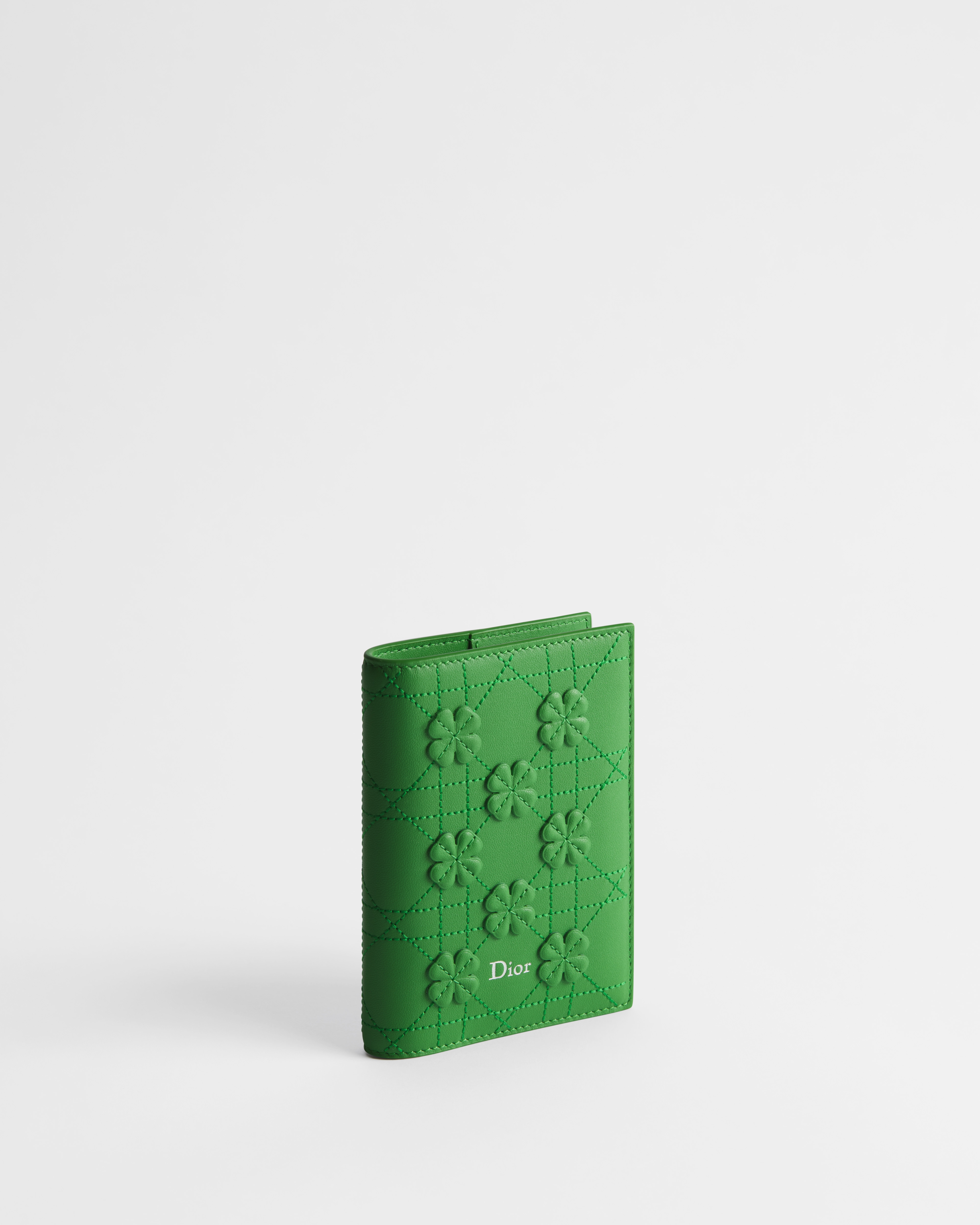 Dior Jardin Passport Cover Dior Clover Embroidered Cannage