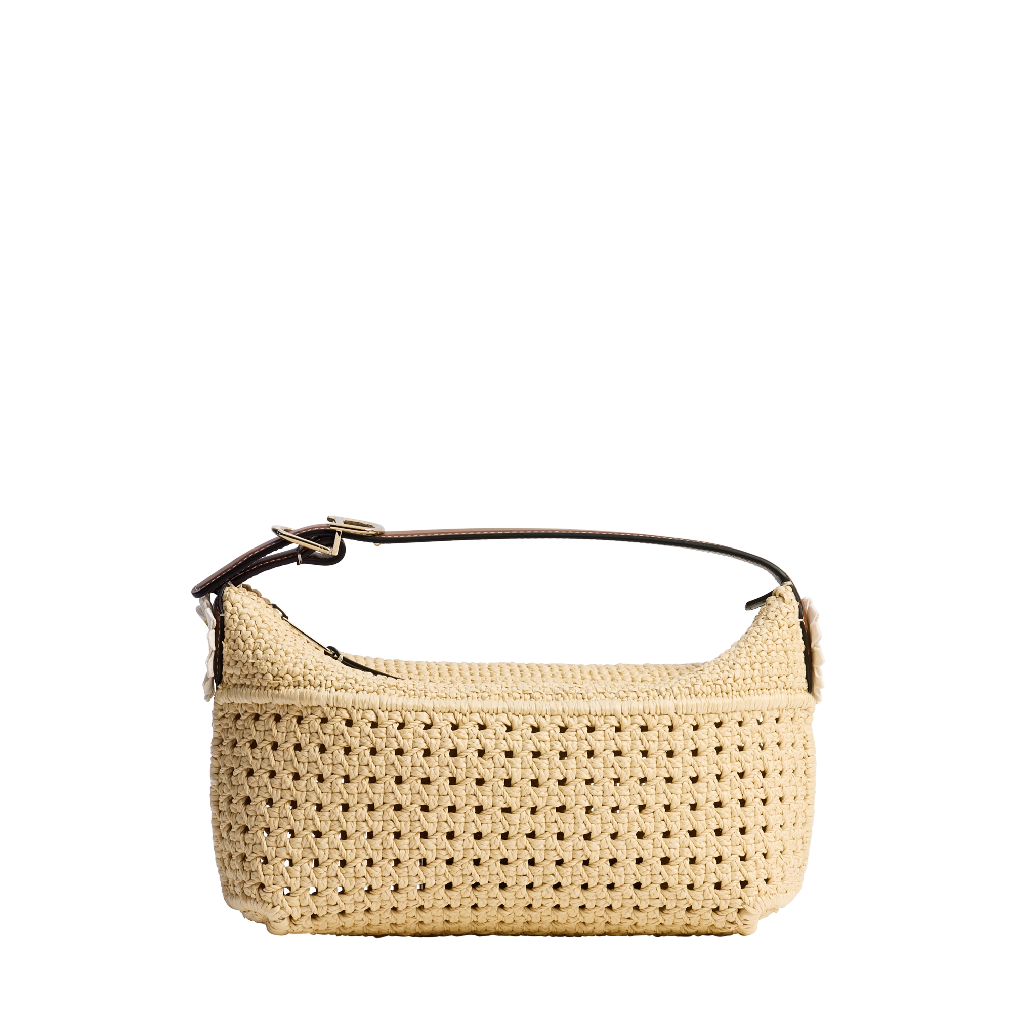 Dioriviera Nomad Pouch Natural Raffia-Effect Woven Technical Fabric E01