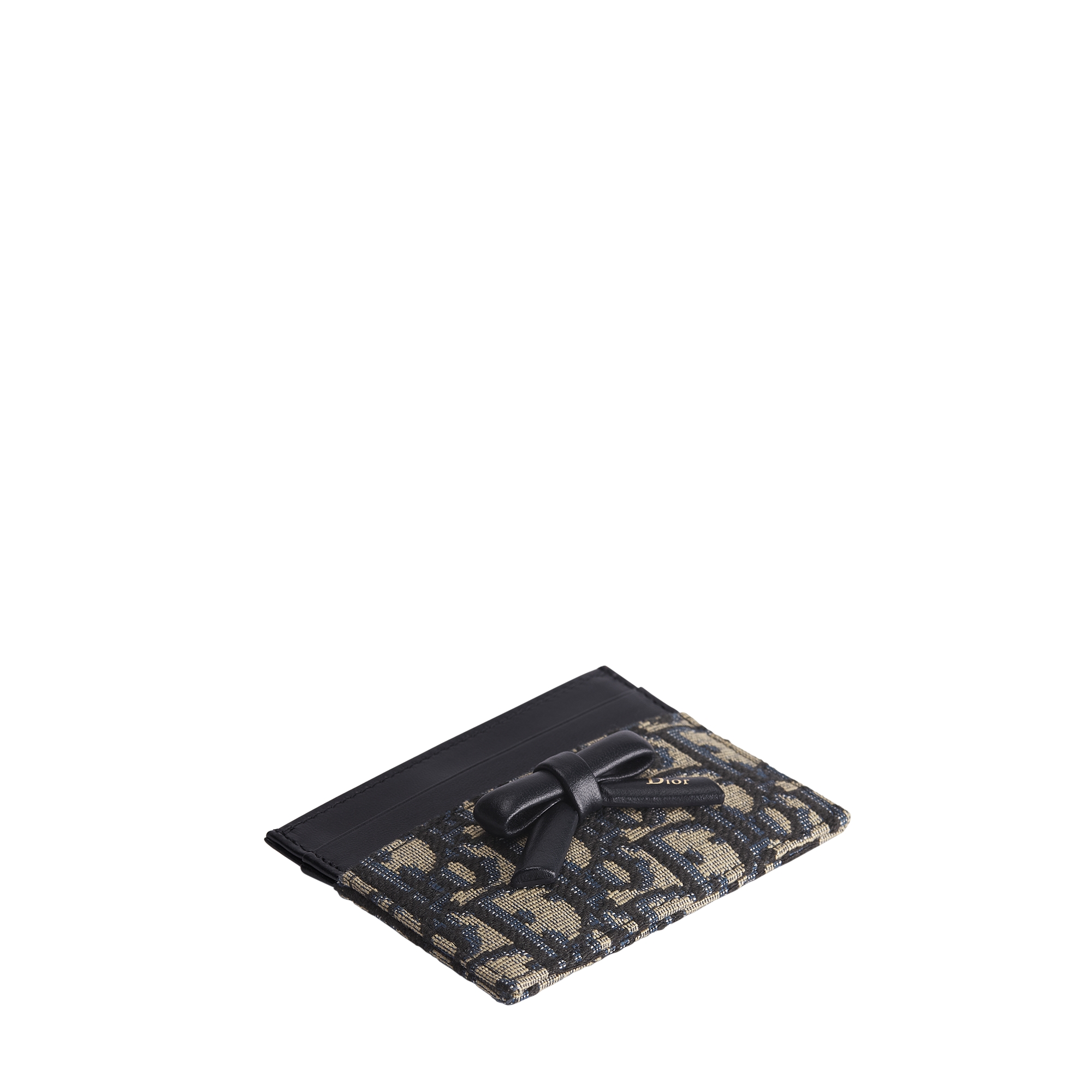 Dior Oblique Bow Freesia Card Holder Blue Dior Oblique Jacquard E03