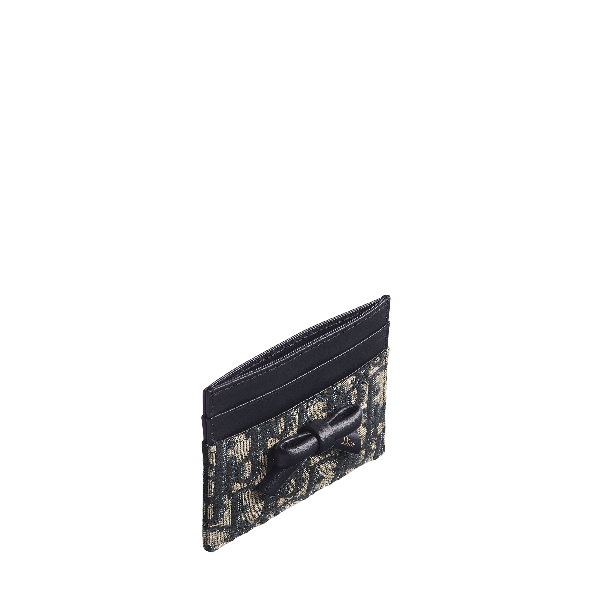Dior Oblique Bow Freesia Card Holder Blue Dior Oblique Jacquard E06