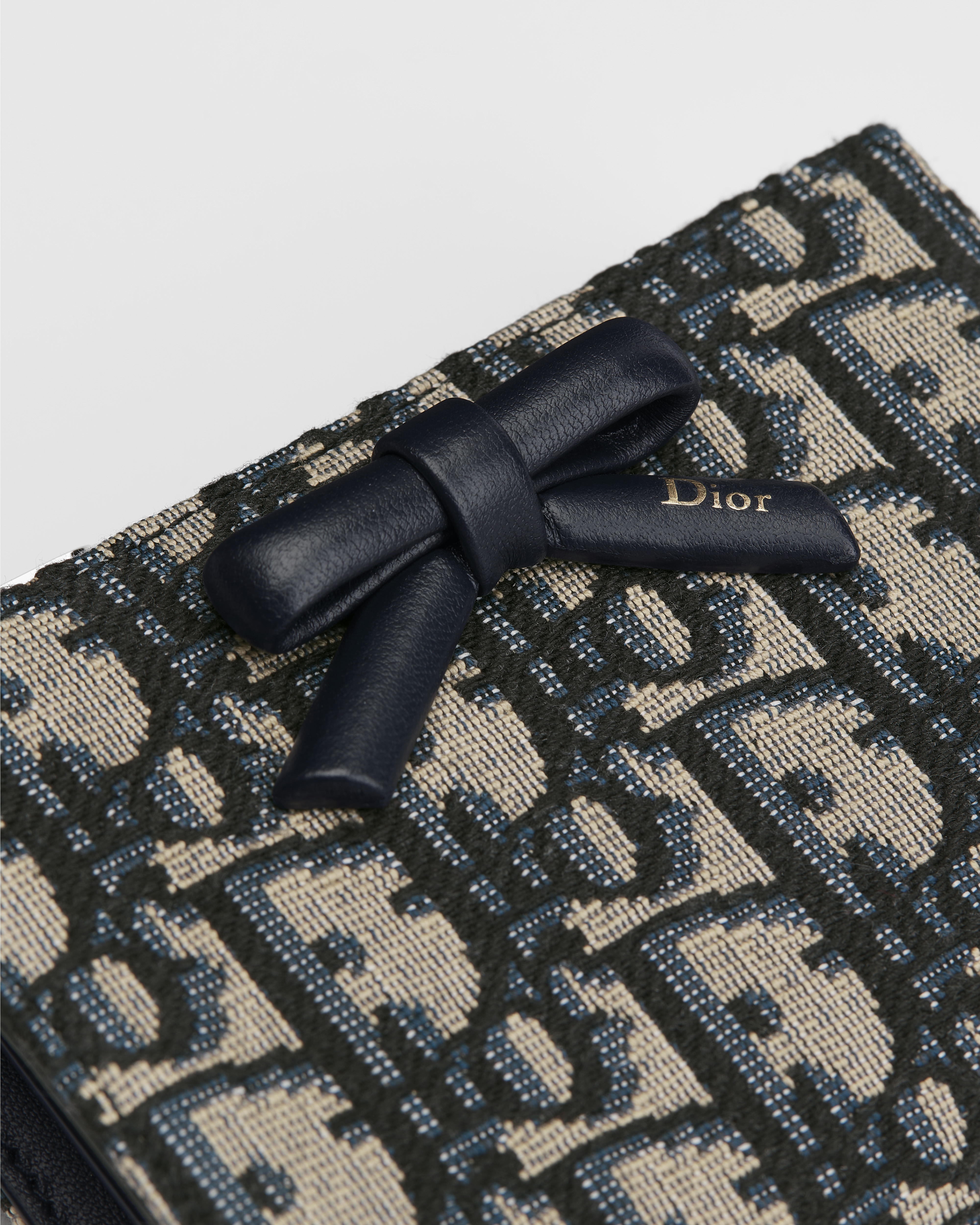 Cartera Dior Oblique Bow Dahlia Dior Oblique en jacquard azul E09