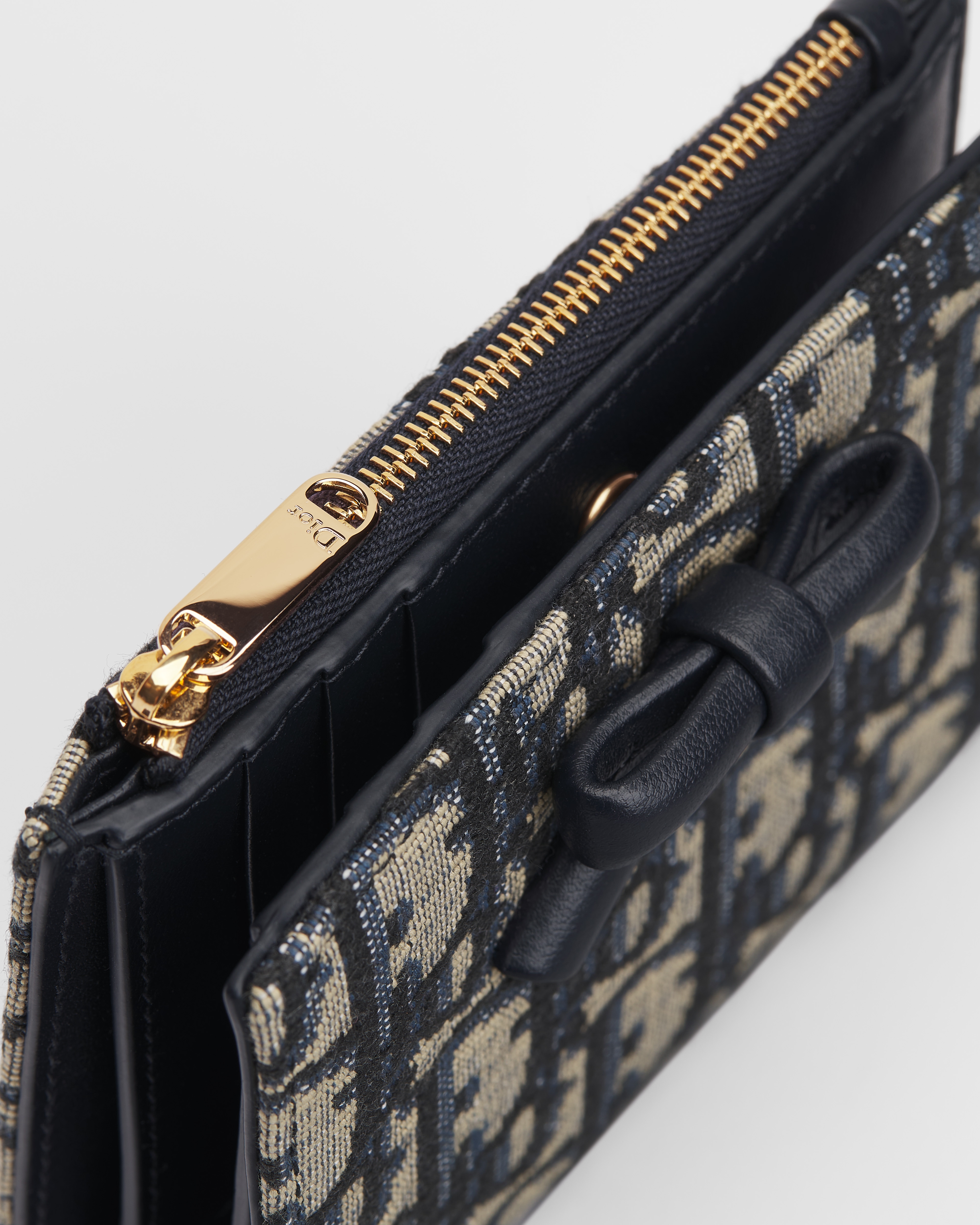 Cartera Dior Oblique Bow Dahlia Dior Oblique en jacquard azul E10