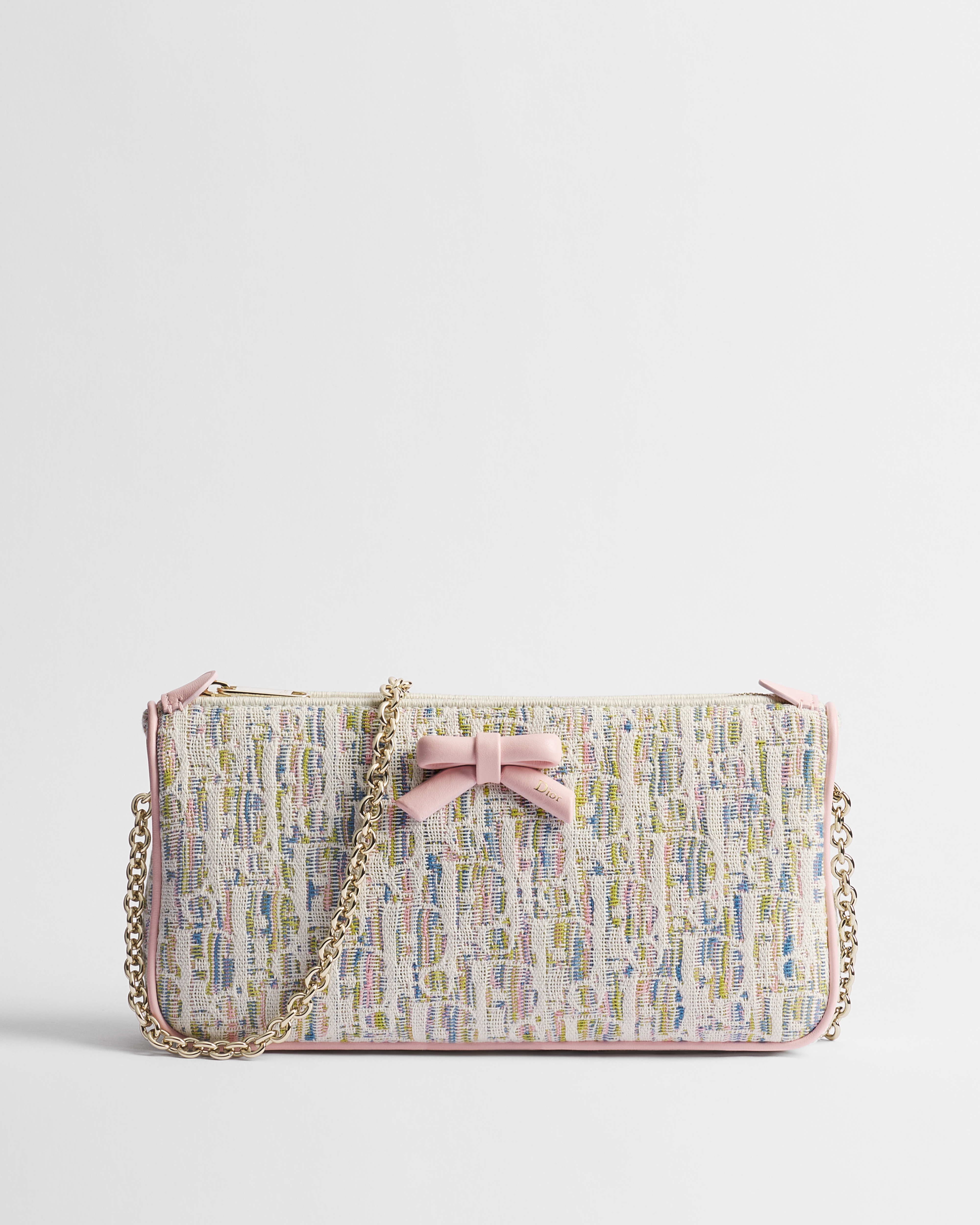 Dior Promenade Pouch with Chain Multicolor Dior Oblique Pastel Jacquard E01