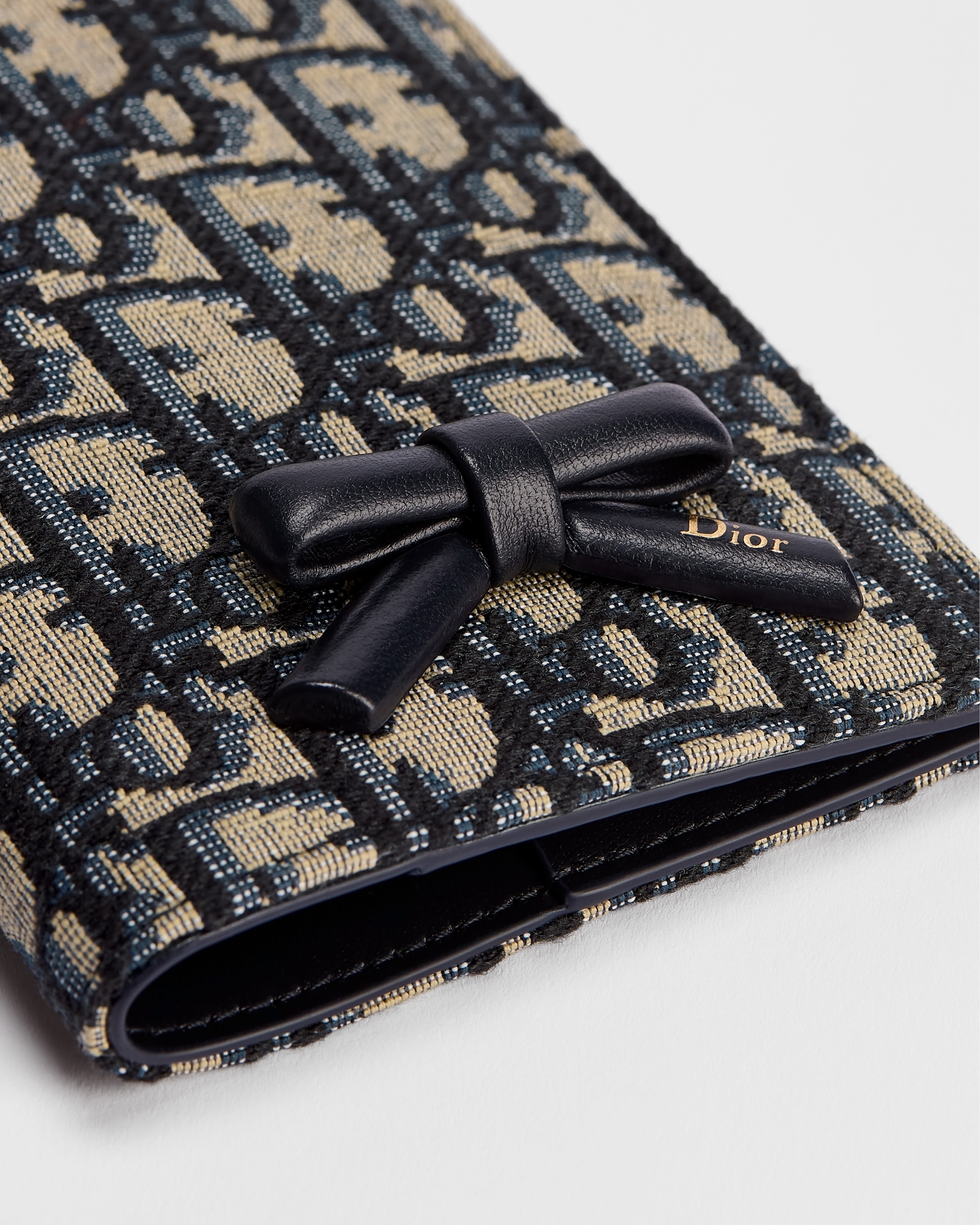Dior Oblique Bow Passport Cover Blue Dior Oblique Jacquard E09