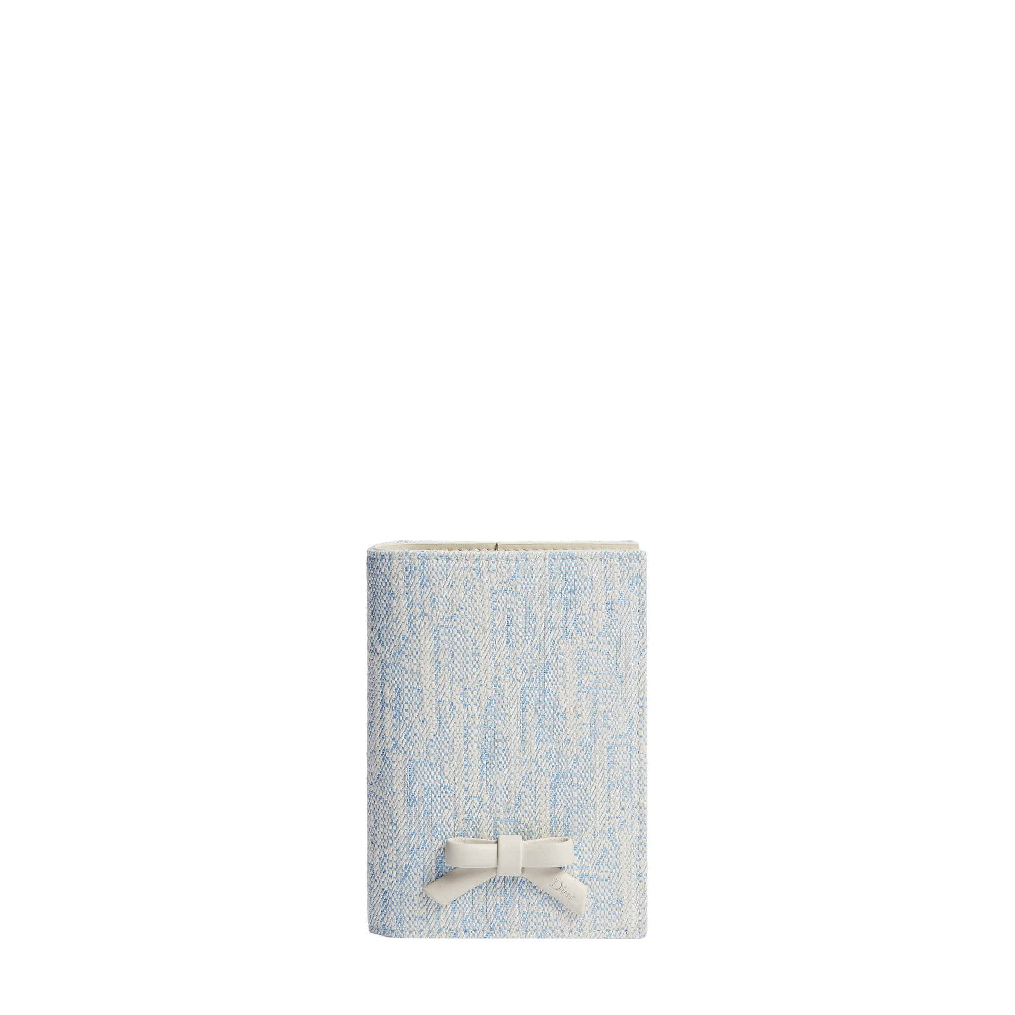 Dior Promenade Passport Cover Céleste Blue Dior Oblique Washed Jacquard E01