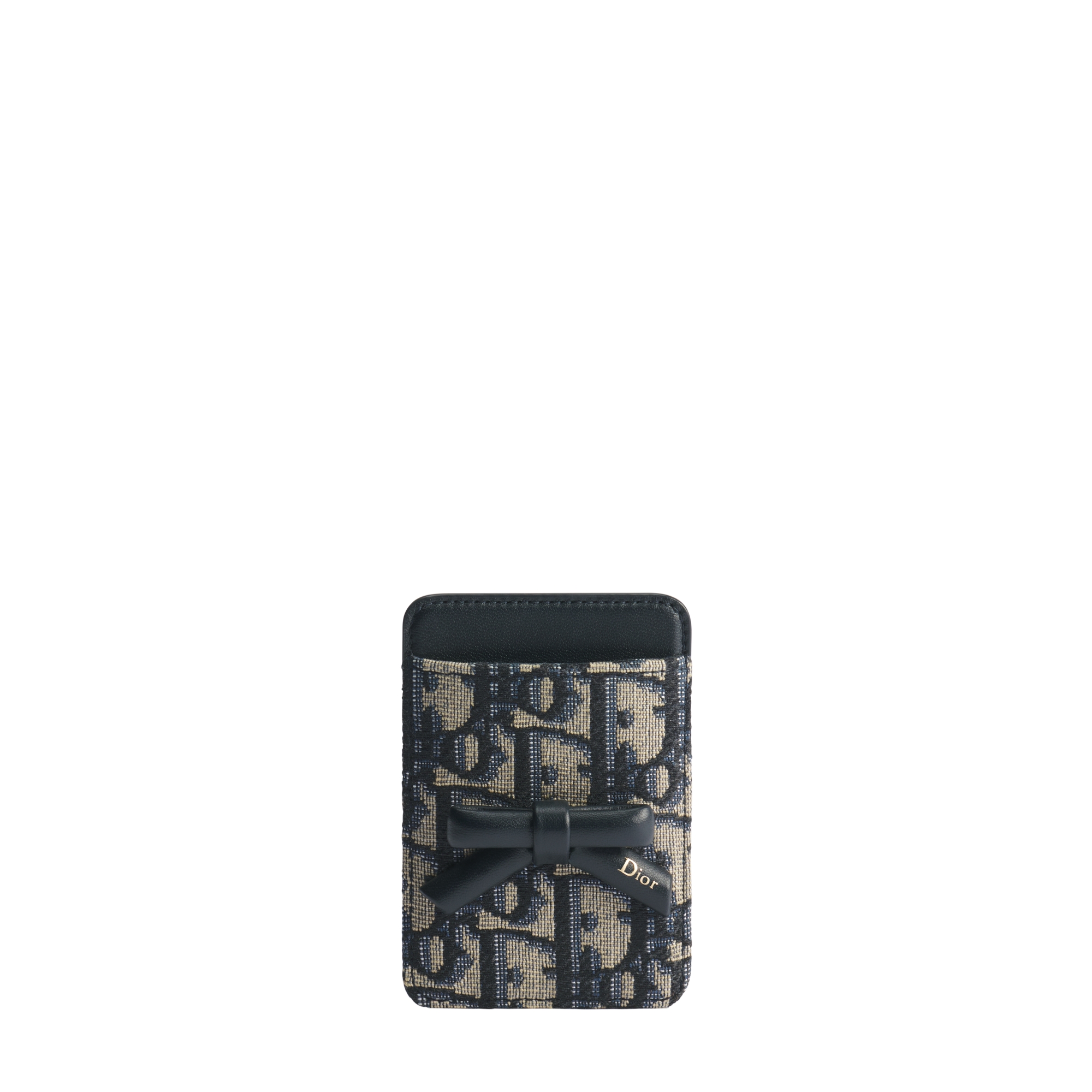 Dior Promenade Magnetic Card Holder Blue Dior Oblique Jacquard E01