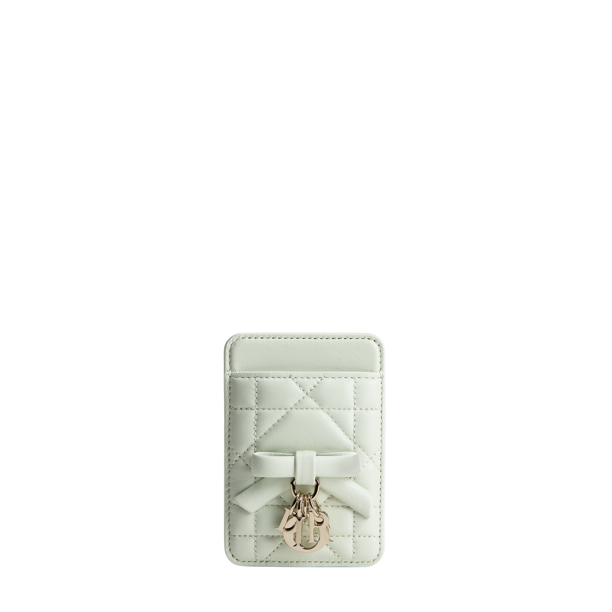 Lady Dior Magnetic Card Holder Soupir Pink Cannage Lambskin | DIOR