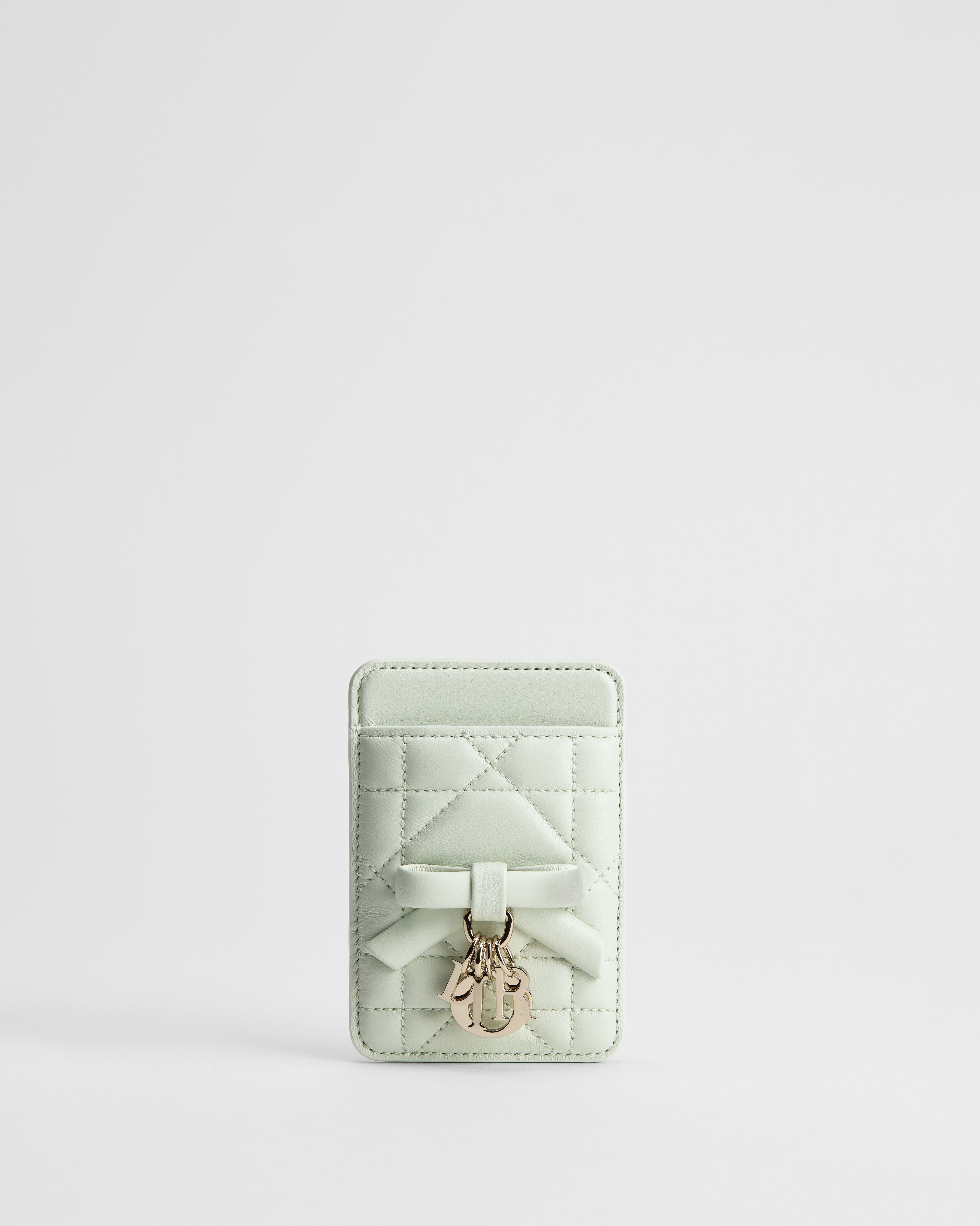 Lady Dior Magnetic Card Holder Soupir Green Cannage Lambskin E01