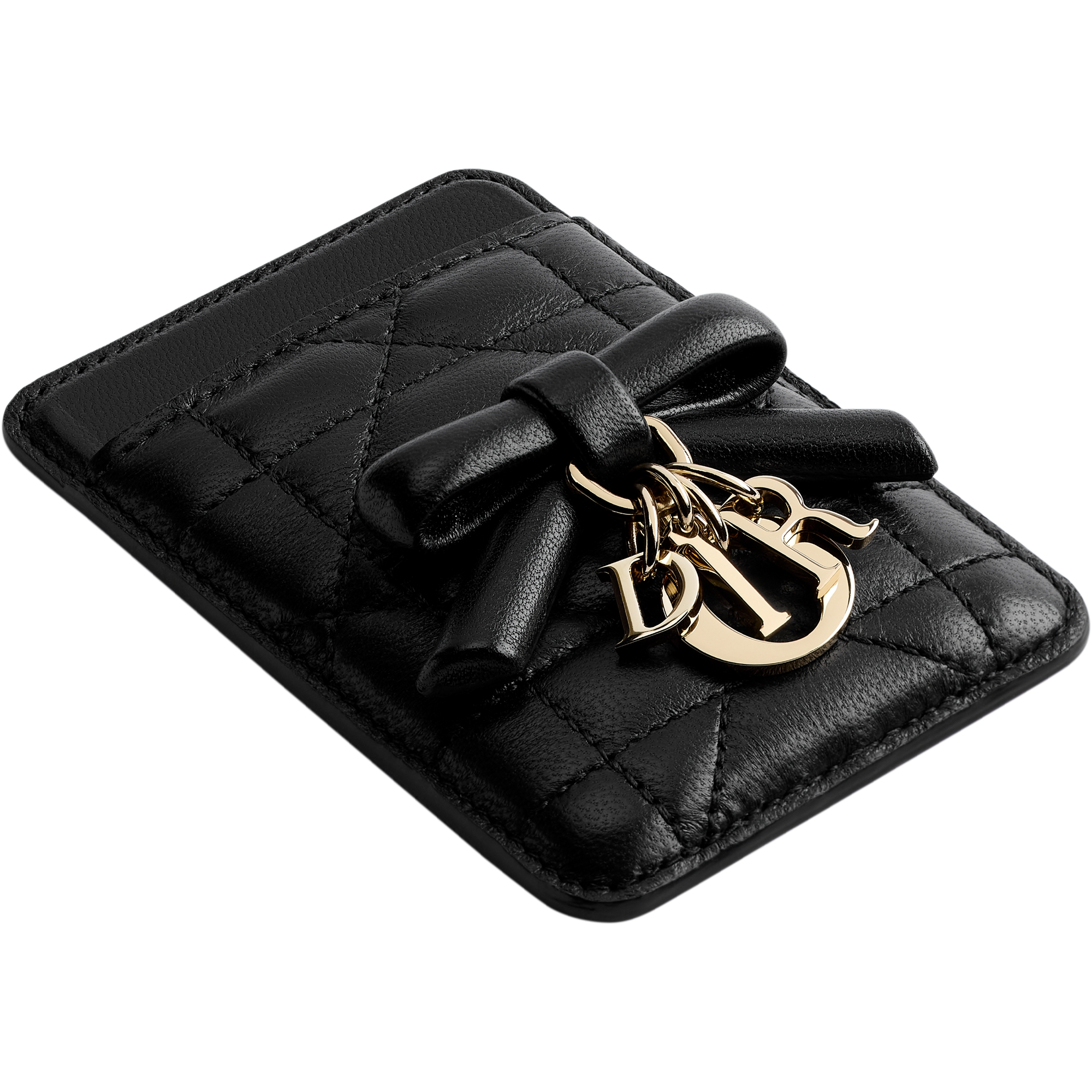 Lady Dior Magnetic Card Holder Black Cannage Lambskin E03