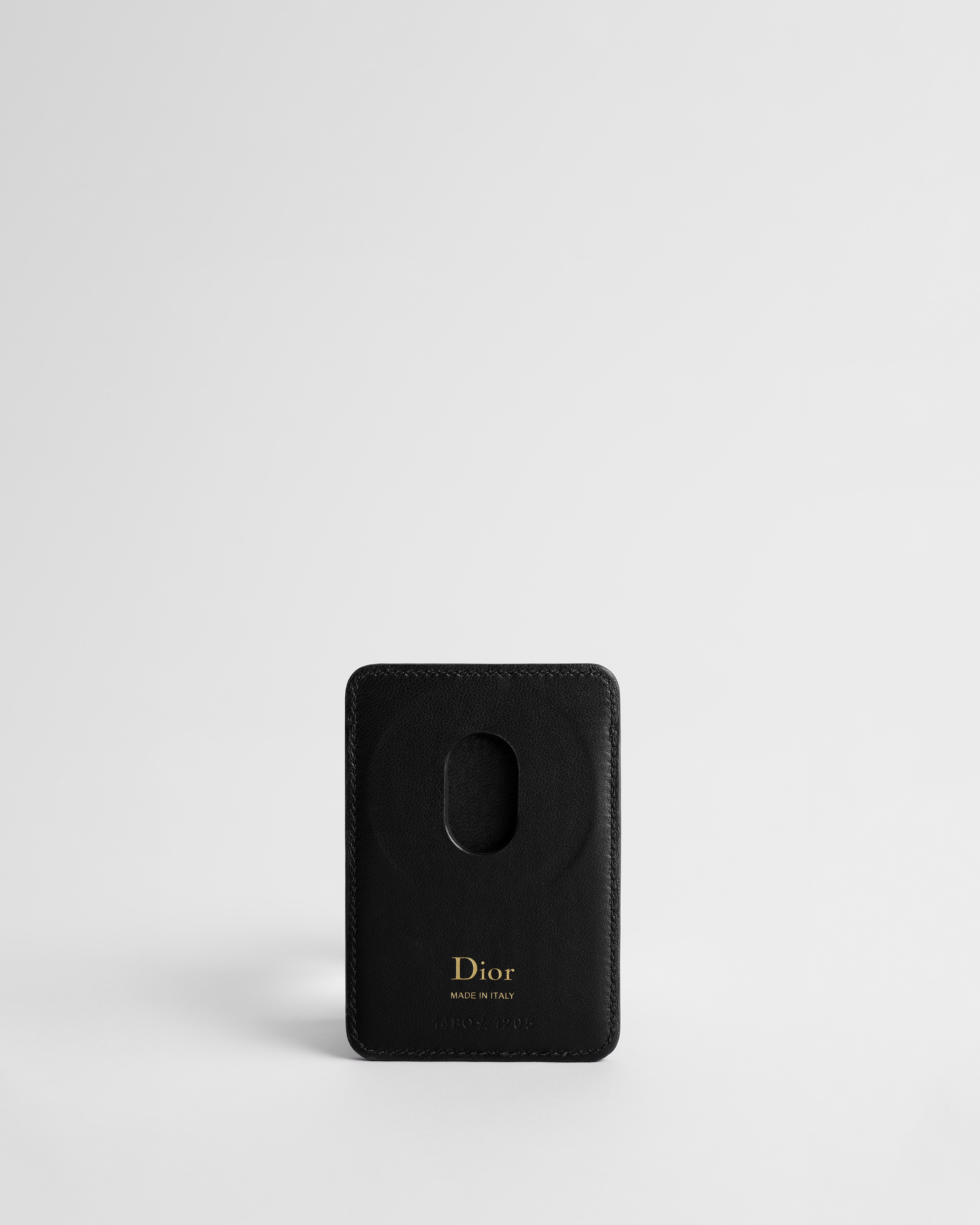 Magnetisches Lady Dior Kartenetui Cannage Lammleder in Schwarz E08