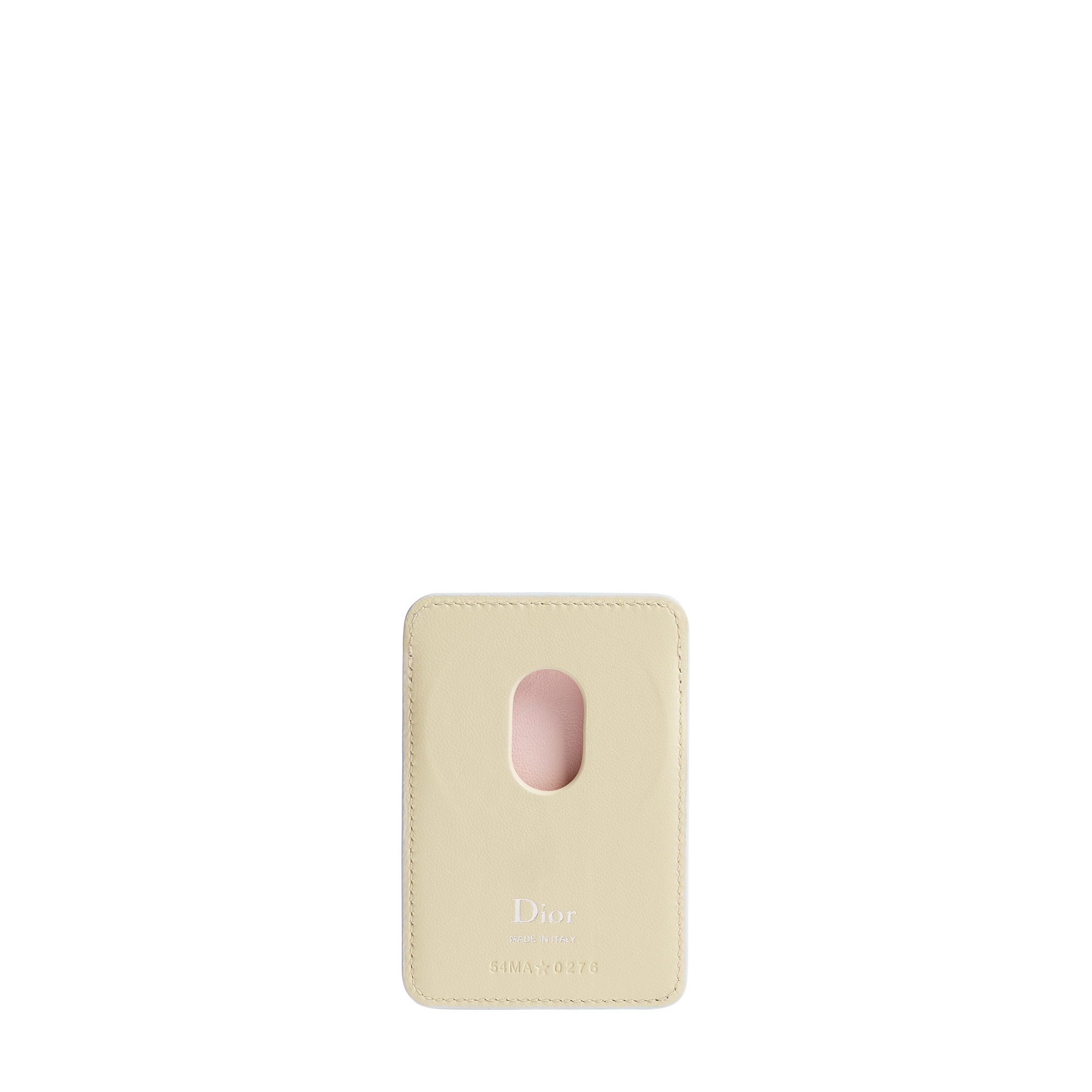 Lady Dior Magnetic Card Holder Three-Tone Ice Blue, Vanilla and Soupir Pink Cannage Lambskin E08