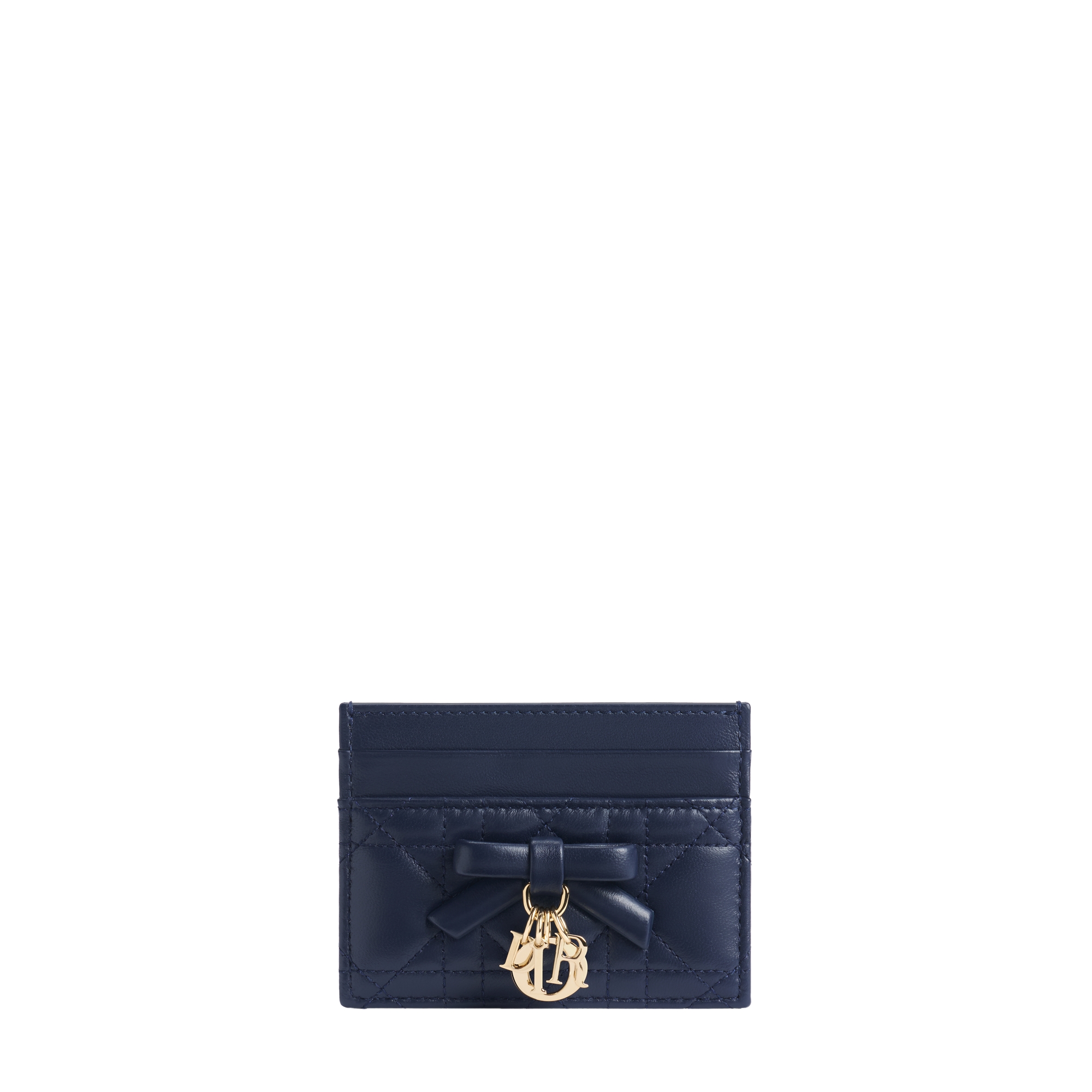 Lady Dior Freesia Card Holder Indaco Cannage Lambskin | DIOR FI
