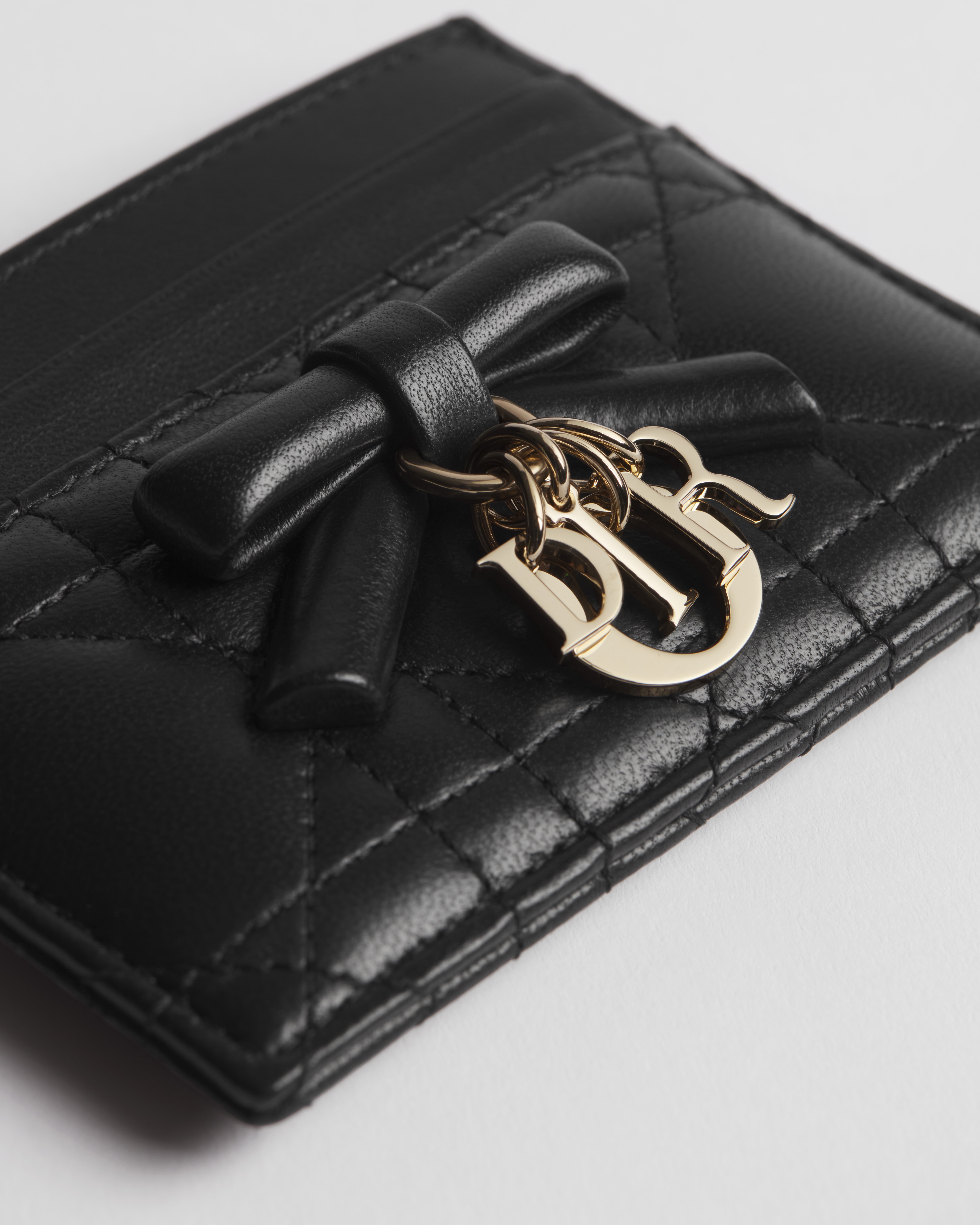 Lady Dior Freesia Card Holder Black Cannage Lambskin E09