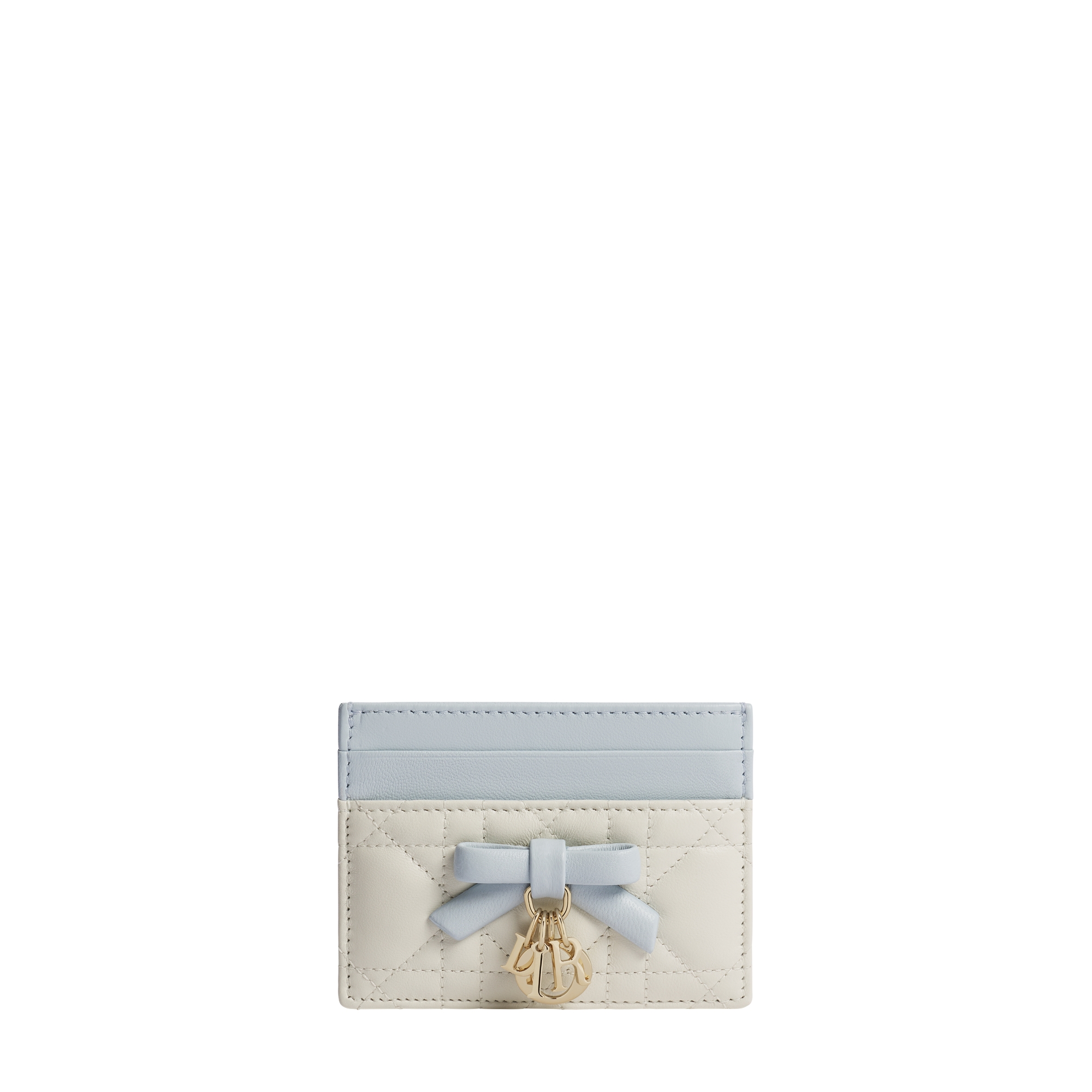  Pelle di agnello Cannage bicolore latte e blu ghiaccio